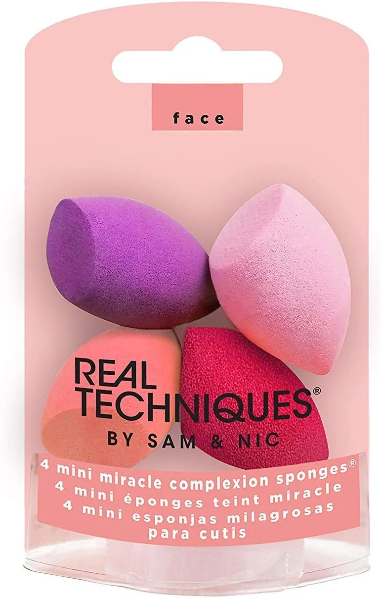 اسفنج آرایشی مینی REAL TECHNIQUES MC، بدون لاتکس - مجموعه 4 عددی