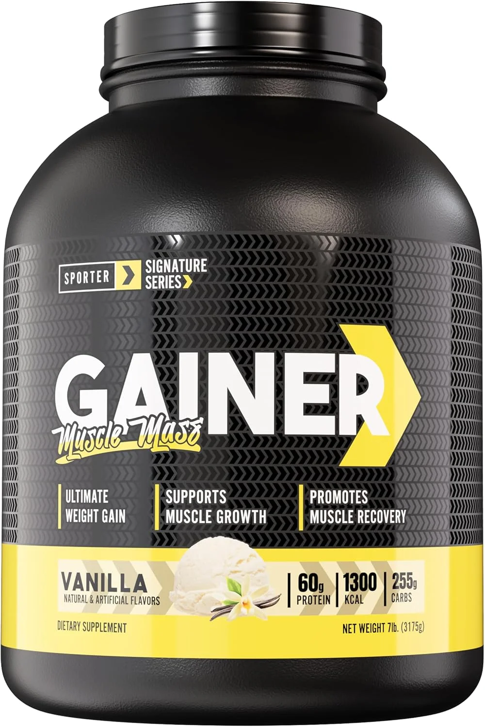 مکمل افزایش وزن Sporter - عضله ساز پر کالری با کراتین، BCAA و روغن MCT - فرمول افزایش وزن و پشتیبانی از ریکاوری (3.17 کیلوگرم، وانیلی)
