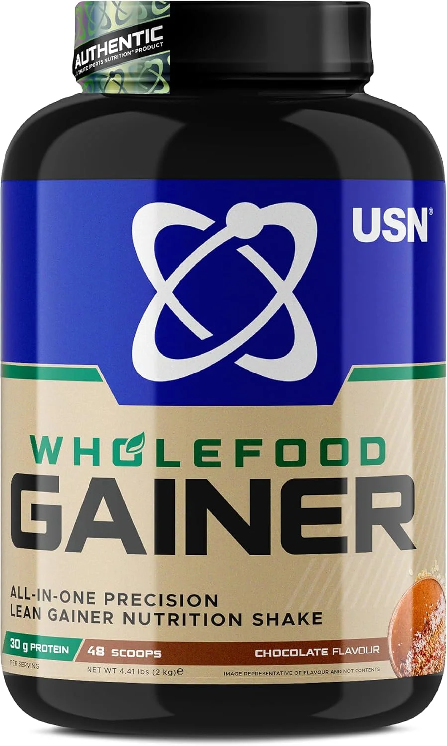 افزایش دهنده وزن غذای کامل USN با طعم شکلات 2 کیلوگرمی: افزایش دهنده وزن وگان - پودرهای پروتئینی گیاهی با پروتئین بالا، فاقد سویا، GMO، مواد نگهدارنده و افزودنی