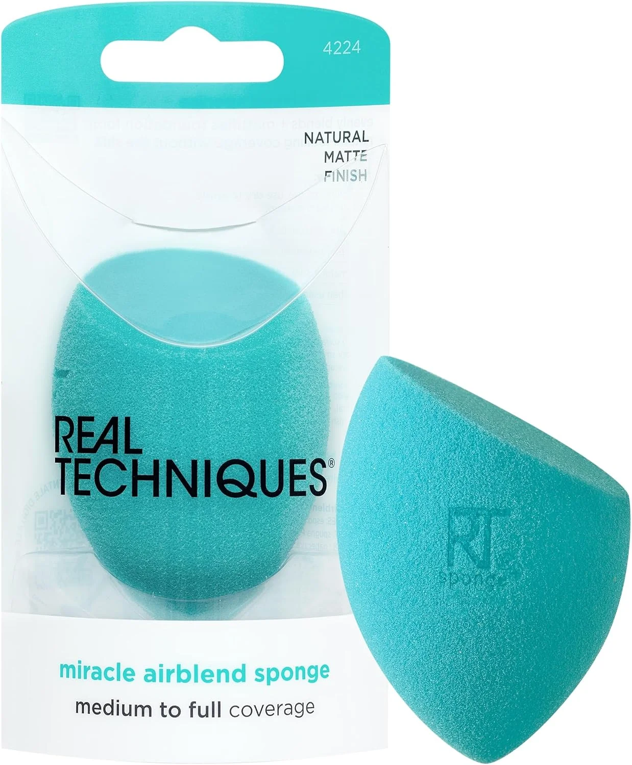اسفنج جدید Miracle Airblend Real Techniques برای کرم پودر - پوشش مات (تک عددی)