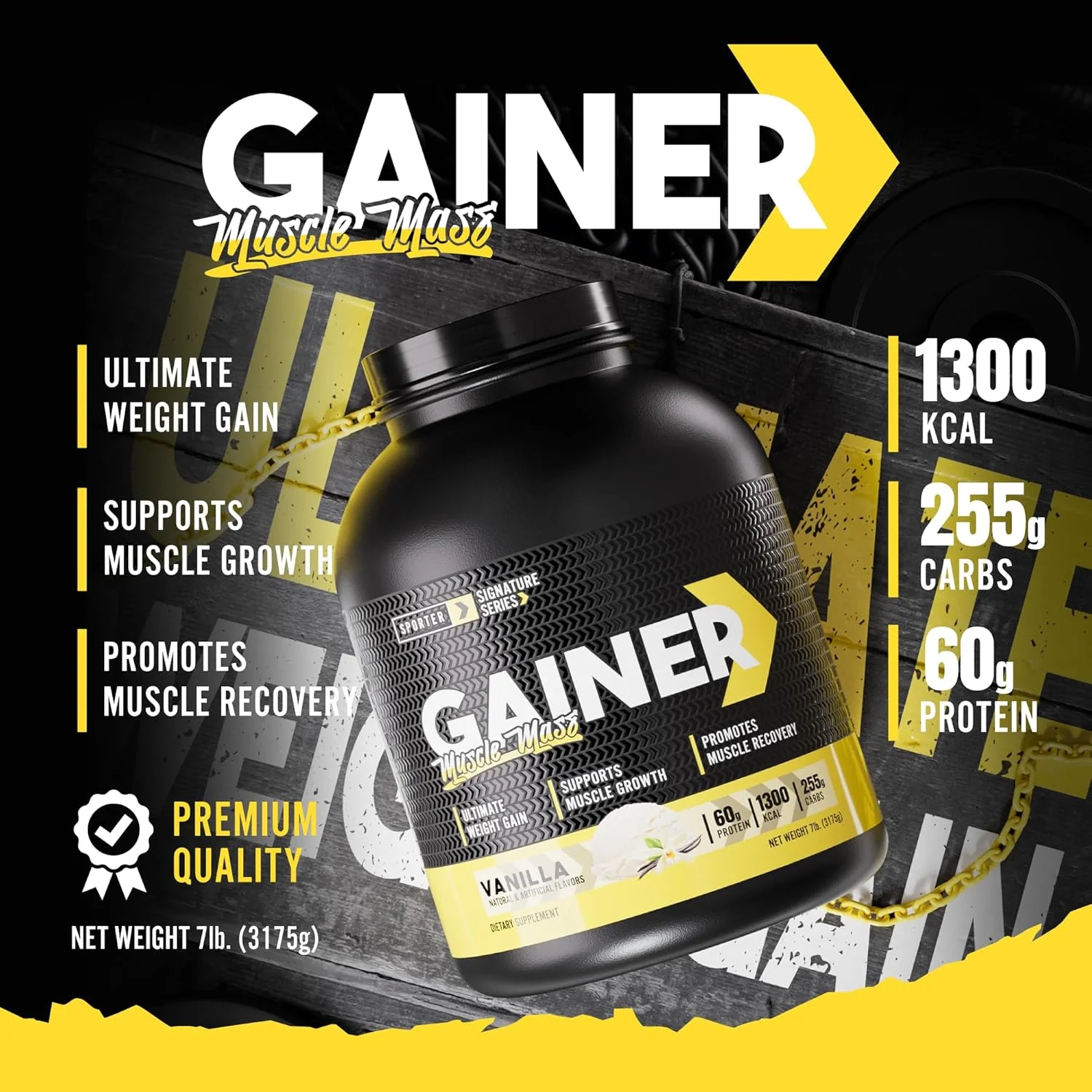مکمل افزایش وزن Sporter - عضله ساز پر کالری با کراتین، BCAA و روغن MCT - فرمول افزایش وزن و پشتیبانی از ریکاوری (3.17 کیلوگرم، وانیلی) مکمل افزایش وزن Sporter - عضله ساز پر کالری با کراتین، BCAA و روغن MCT - فرمول افزایش وزن و پشتیبانی از ریکاوری (3.17 کیلوگرم، وانیلی)