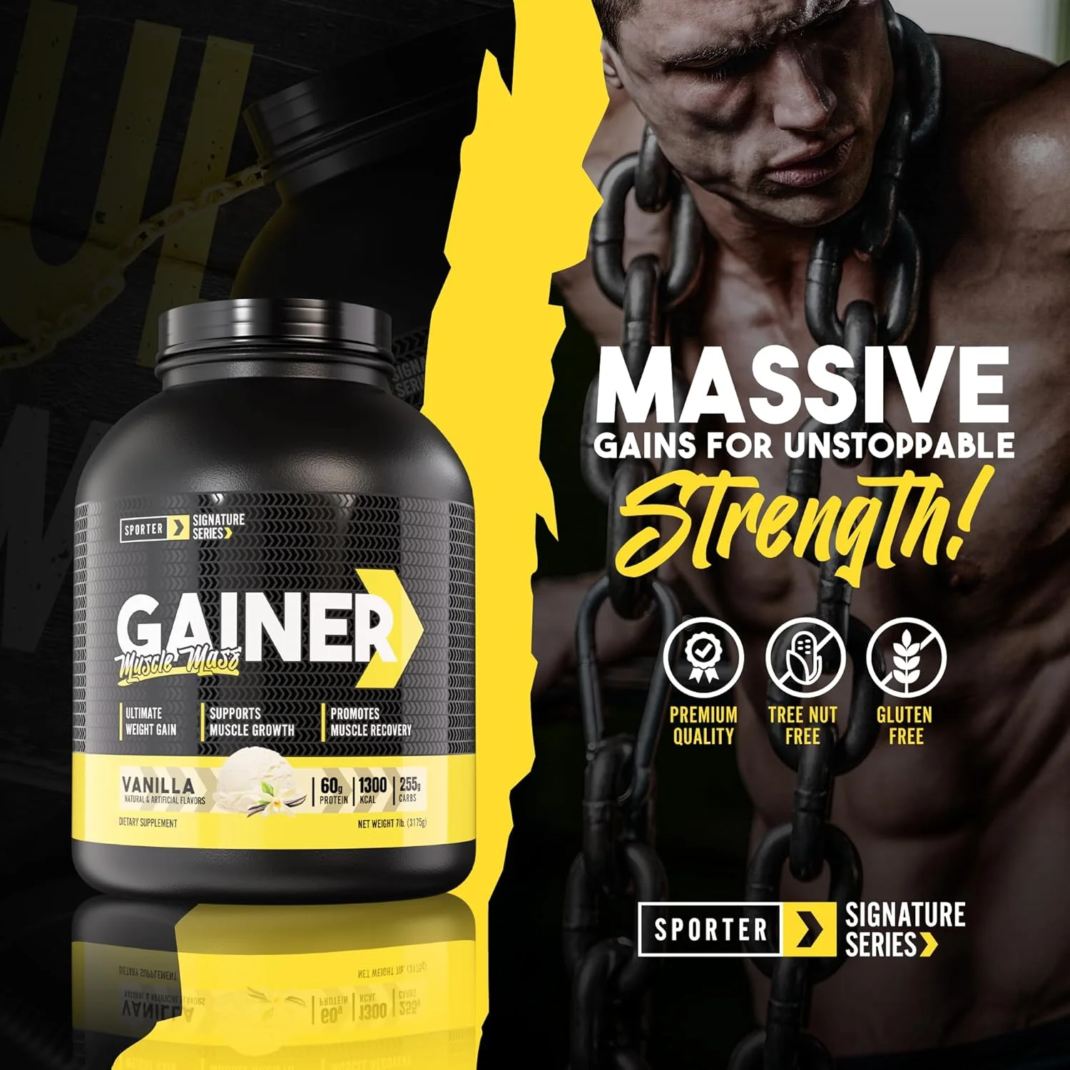 مکمل افزایش وزن Sporter - عضله ساز پر کالری با کراتین، BCAA و روغن MCT - فرمول افزایش وزن و پشتیبانی از ریکاوری (3.17 کیلوگرم، وانیلی) مکمل افزایش وزن Sporter - عضله ساز پر کالری با کراتین، BCAA و روغن MCT - فرمول افزایش وزن و پشتیبانی از ریکاوری (3.17 کیلوگرم، وانیلی)