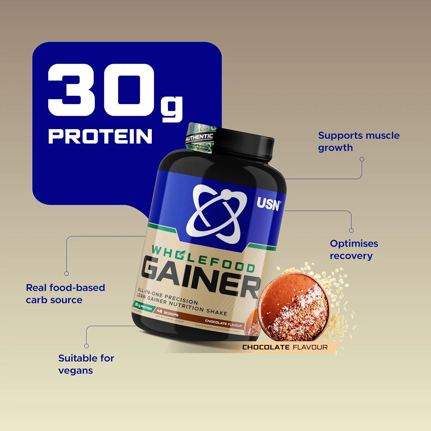 افزایش دهنده وزن غذای کامل USN با طعم شکلات 2 کیلوگرمی: افزایش دهنده وزن وگان - پودرهای پروتئینی گیاهی با پروتئین بالا، فاقد سویا، GMO، مواد نگهدارنده و افزودنی افزایش دهنده وزن غذای کامل USN با طعم شکلات 2 کیلوگرمی: افزایش دهنده وزن وگان - پودرهای پروتئینی گیاهی با پروتئین بالا، فاقد سویا، GMO، مواد نگهدارنده و افزودنی