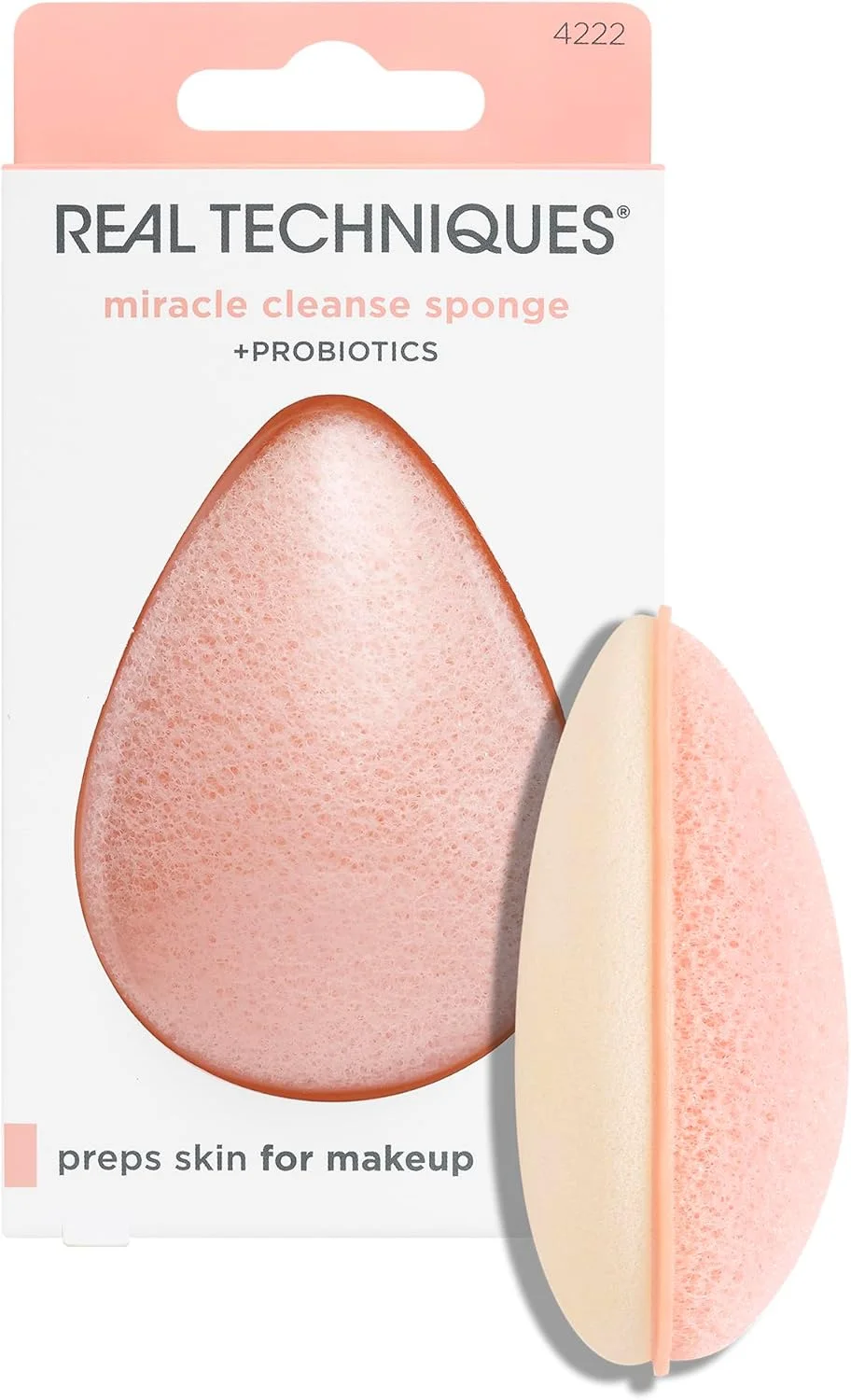 اسفنج پاک کننده صورت Real Techniques Sponge+، ابزار پاک کننده صورت، حاوی پروبیوتیک، لایه بردار و پاک کننده منافذ، اسفنج Miracle Complexion