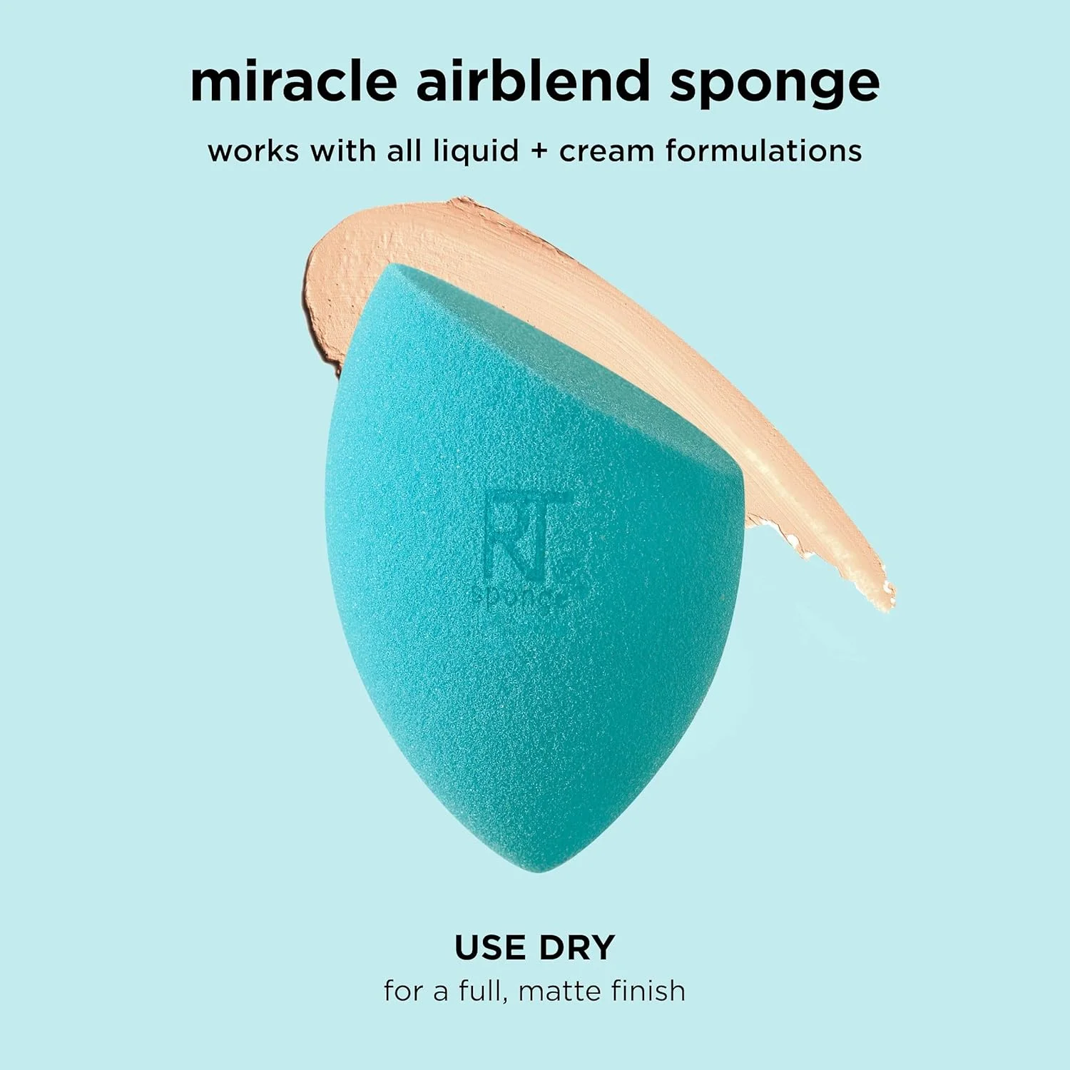 اسفنج جدید Miracle Airblend Real Techniques برای کرم پودر - پوشش مات (تک عددی)