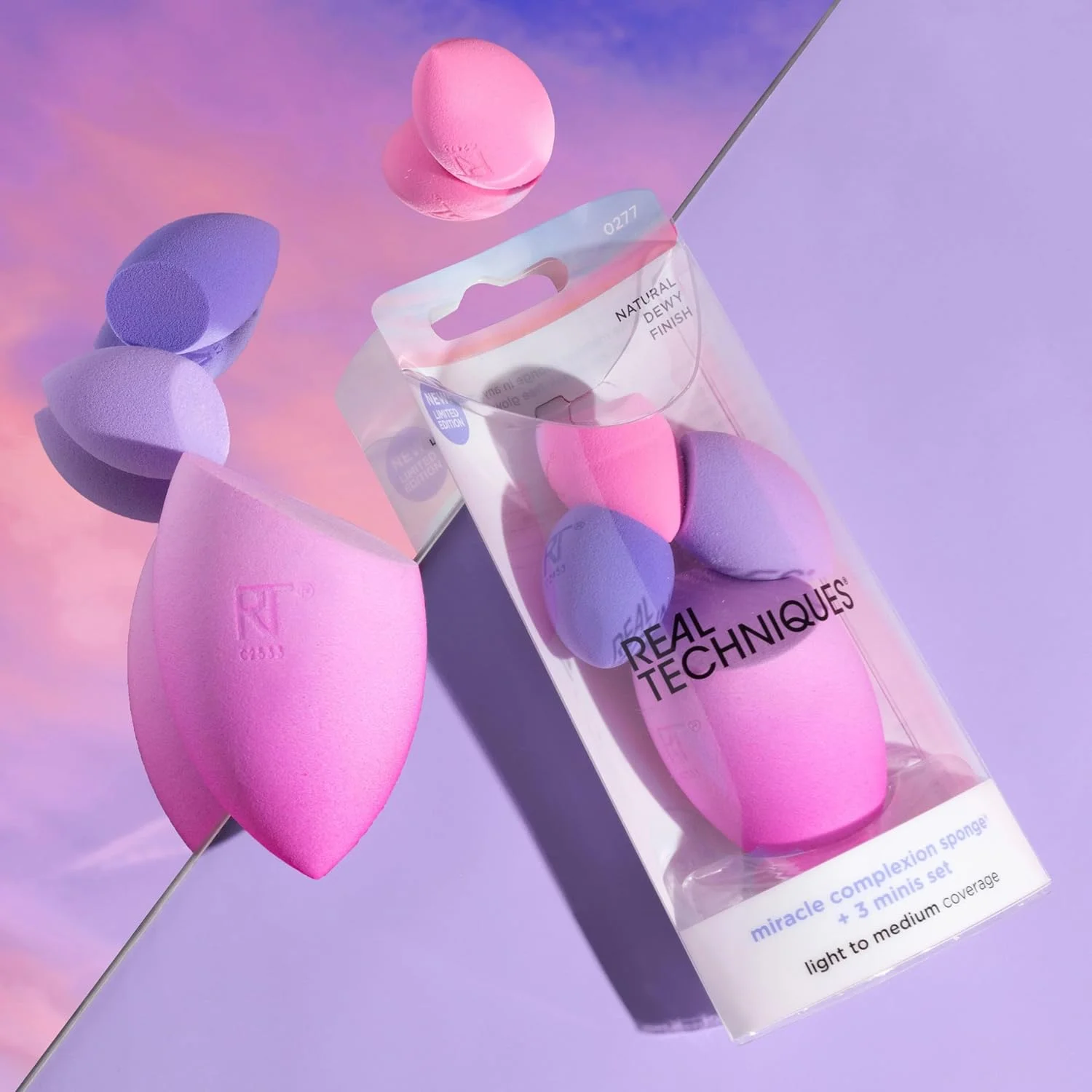 Real Techniques Sunrise To Sunset Miracle Complexion Sponge + 3 Minis Kit, 4 Piece Set Real Techniques Sunrise To Sunset Miracle Complexion Sponge + 3 Minis Kit, 4 Piece Set