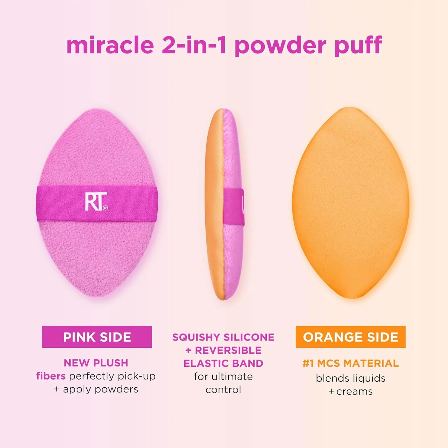 اسفنج آرایشی ریل تکنیکز Miracle Complexion + پد پودر Miracle 2-In-1، اسفنج ترکیب کننده آرایش و پد پودر دو طرفه، برای مایعات، کرم ها و پودرها، وگان و بدون لاتکس، 2 عدد اسفنج آرایشی ریل تکنیکز Miracle Complexion + پد پودر Miracle 2-In-1، اسفنج ترکیب کننده آرایش و پد پودر دو طرفه، برای مایعات، کرم ها و پودرها، وگان و بدون لاتکس، 2 عدد