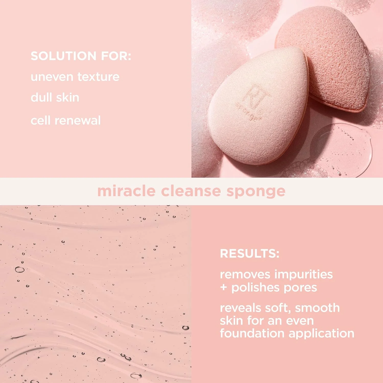 اسفنج پاک کننده صورت Real Techniques Sponge+، ابزار پاک کننده صورت، حاوی پروبیوتیک، لایه بردار و پاک کننده منافذ، اسفنج Miracle Complexion اسفنج پاک کننده صورت Real Techniques Sponge+، ابزار پاک کننده صورت، حاوی پروبیوتیک، لایه بردار و پاک کننده منافذ، اسفنج Miracle Complexion