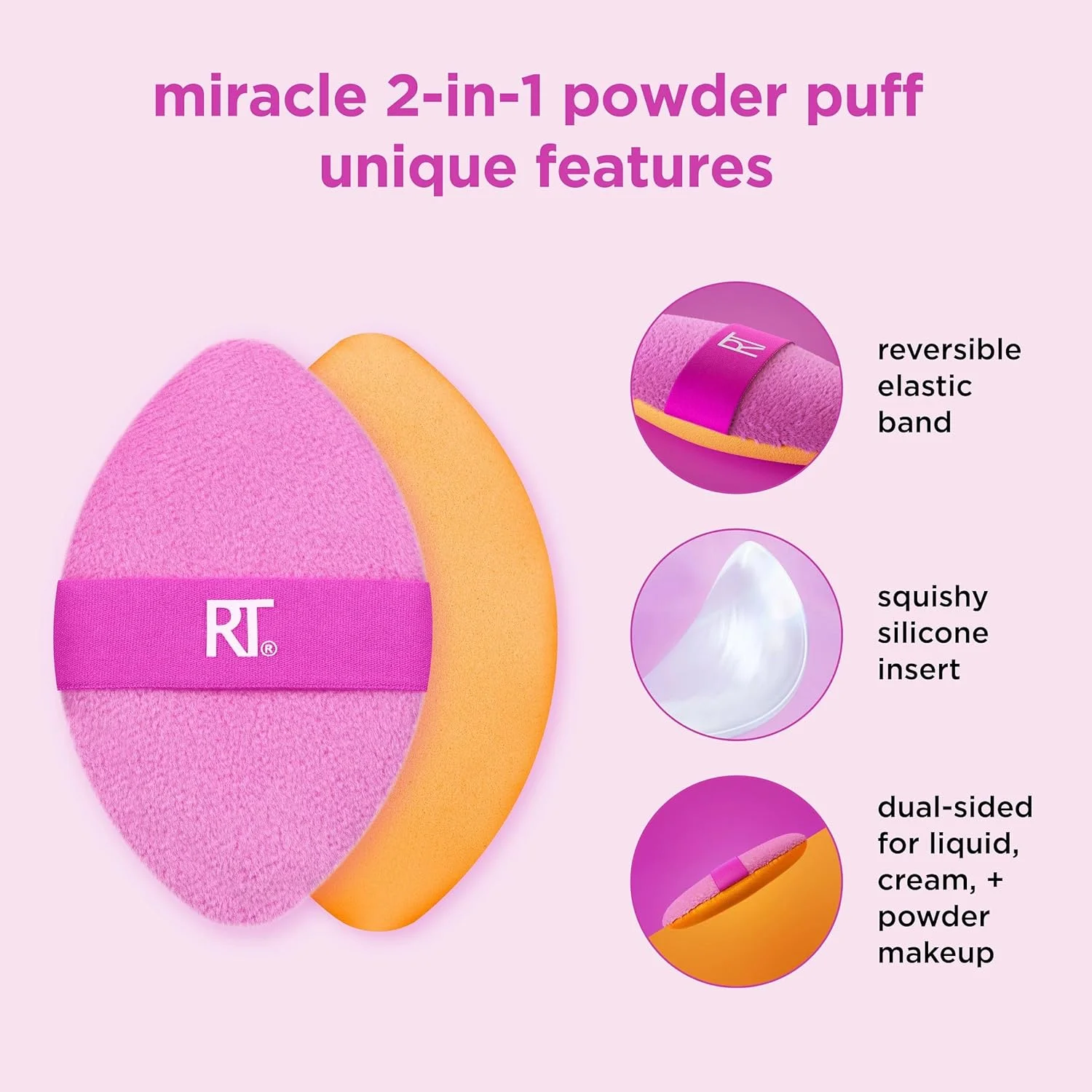 اسفنج آرایشی ریل تکنیکز Miracle Complexion + پد پودر Miracle 2-In-1، اسفنج ترکیب کننده آرایش و پد پودر دو طرفه، برای مایعات، کرم ها و پودرها، وگان و بدون لاتکس، 2 عدد اسفنج آرایشی ریل تکنیکز Miracle Complexion + پد پودر Miracle 2-In-1، اسفنج ترکیب کننده آرایش و پد پودر دو طرفه، برای مایعات، کرم ها و پودرها، وگان و بدون لاتکس، 2 عدد