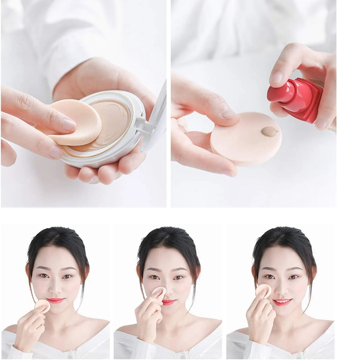 پدهای آرایشی نرم و گرد زنانه SWIUKPHE، مناسب برای پخش کرم پودر، پودر صورت، رژگونه و سایر لوازم آرایشی، قابل استفاده به صورت خشک و مرطوب، 25 عدد پدهای آرایشی نرم و گرد زنانه SWIUKPHE، مناسب برای پخش کرم پودر، پودر صورت، رژگونه و سایر لوازم آرایشی، قابل استفاده به صورت خشک و مرطوب، 25 عدد