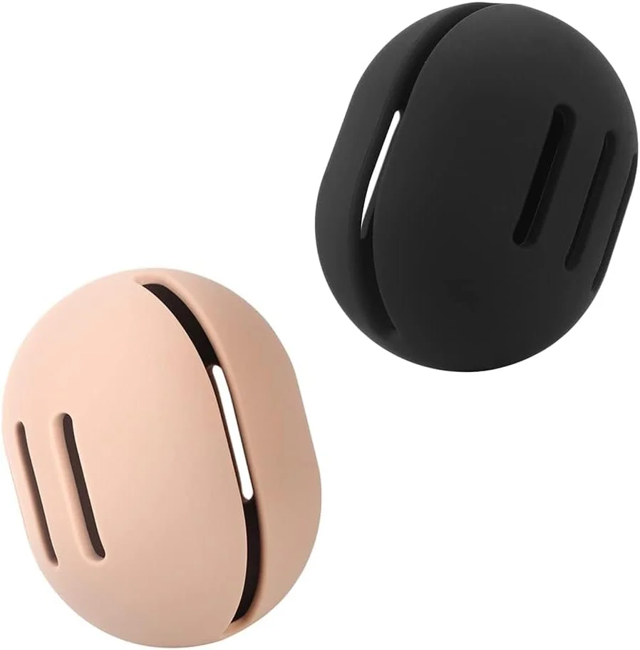 SZYYQ 2 Pack Makeup Sponge Holder, Breathable Silicone Beauty Sponge Case, for Travel, Cute Make Up Blender Container - Khaki+Black