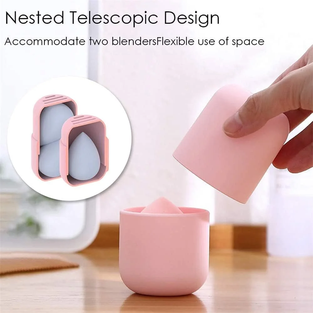 جا اسفنجی آرایشی سیلیکونی صورتی SYOSI و جعبه خشک کن، بسته 2 عددی، مناسب برای نگهداری لوازم آرایشی برای زنان و دختران، ایده آل برای سازماندهی ابزارهای آرایش جا اسفنجی آرایشی سیلیکونی صورتی SYOSI و جعبه خشک کن، بسته 2 عددی، مناسب برای نگهداری لوازم آرایشی برای زنان و دختران، ایده آل برای سازماندهی ابزارهای آرایش