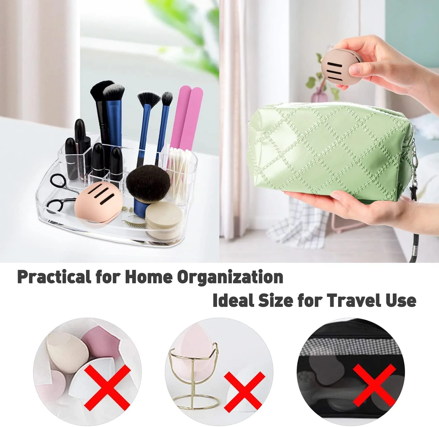 SZYYQ 2 Pack Makeup Sponge Holder, Breathable Silicone Beauty Sponge Case, for Travel, Cute Make Up Blender Container - Khaki+Black SZYYQ 2 Pack Makeup Sponge Holder, Breathable Silicone Beauty Sponge Case, for Travel, Cute Make Up Blender Container - Khaki+Black