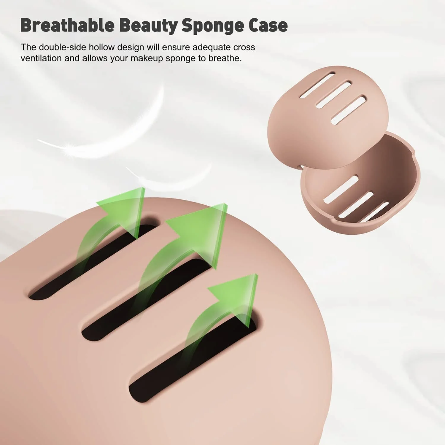 SZYYQ 2 Pack Makeup Sponge Holder, Breathable Silicone Beauty Sponge Case, for Travel, Cute Make Up Blender Container - Khaki+Black SZYYQ 2 Pack Makeup Sponge Holder, Breathable Silicone Beauty Sponge Case, for Travel, Cute Make Up Blender Container - Khaki+Black