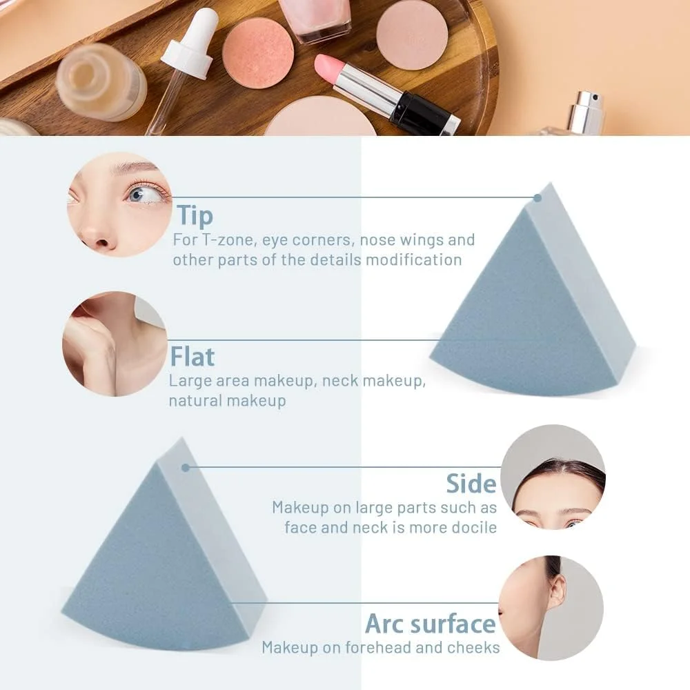 SYOSI 12pcs Triangle Makeup Blending Sponges, , Latex Free Wet and Dry Use Cosmetic Sponges for Foundation and Powder with Storage Bottle SYOSI 12pcs Triangle Makeup Blending Sponges, , Latex Free Wet and Dry Use Cosmetic Sponges for Foundation and Powder with Storage Bottle