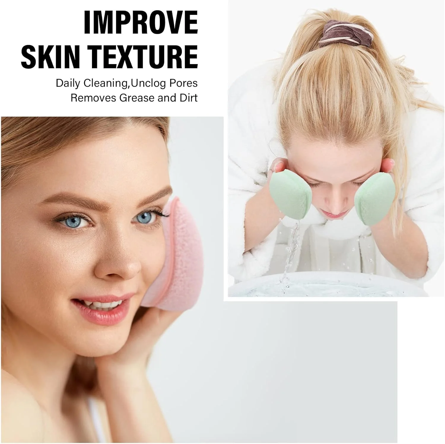 پد اسفنجی فشرده پاک کننده صورت طرح قلب SYOSI، 20 عدد - قابل استفاده مجدد برای شستشوی صورت، از بین بردن جوش های سرسیاه، پاکسازی - رنگ های متنوع