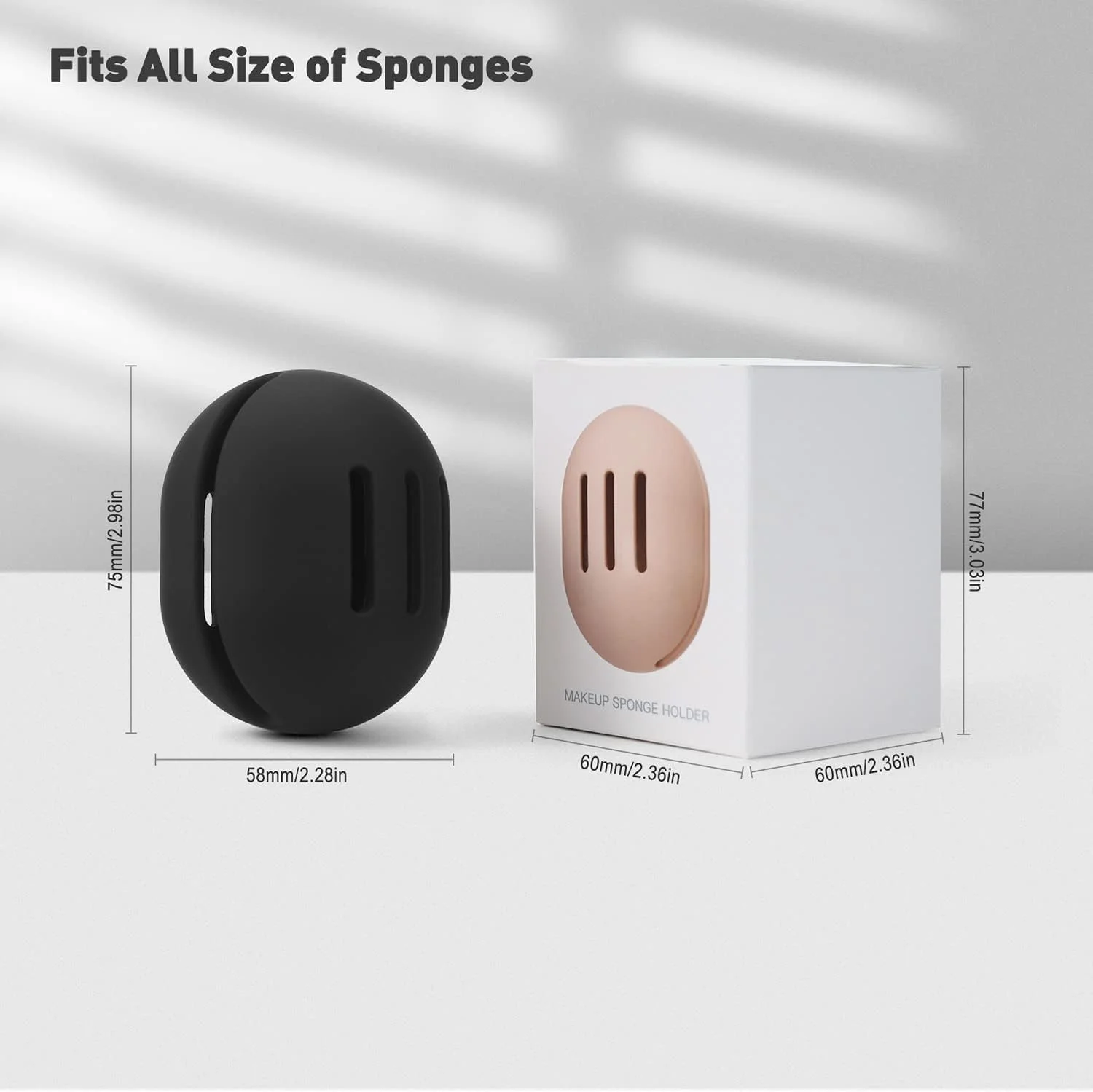 SZYYQ 2 Pack Makeup Sponge Holder, Breathable Silicone Beauty Sponge Case, for Travel, Cute Make Up Blender Container - Khaki+Black SZYYQ 2 Pack Makeup Sponge Holder, Breathable Silicone Beauty Sponge Case, for Travel, Cute Make Up Blender Container - Khaki+Black
