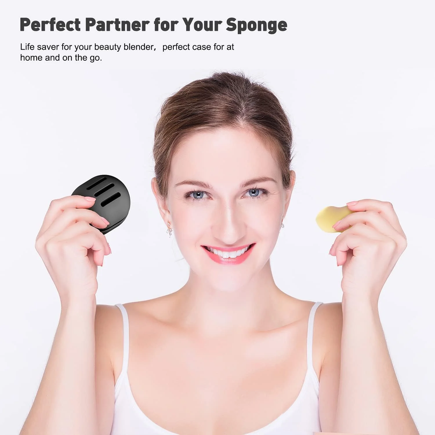 SZYYQ 2 Pack Makeup Sponge Holder, Breathable Silicone Beauty Sponge Case, for Travel, Cute Make Up Blender Container - Khaki+Black SZYYQ 2 Pack Makeup Sponge Holder, Breathable Silicone Beauty Sponge Case, for Travel, Cute Make Up Blender Container - Khaki+Black