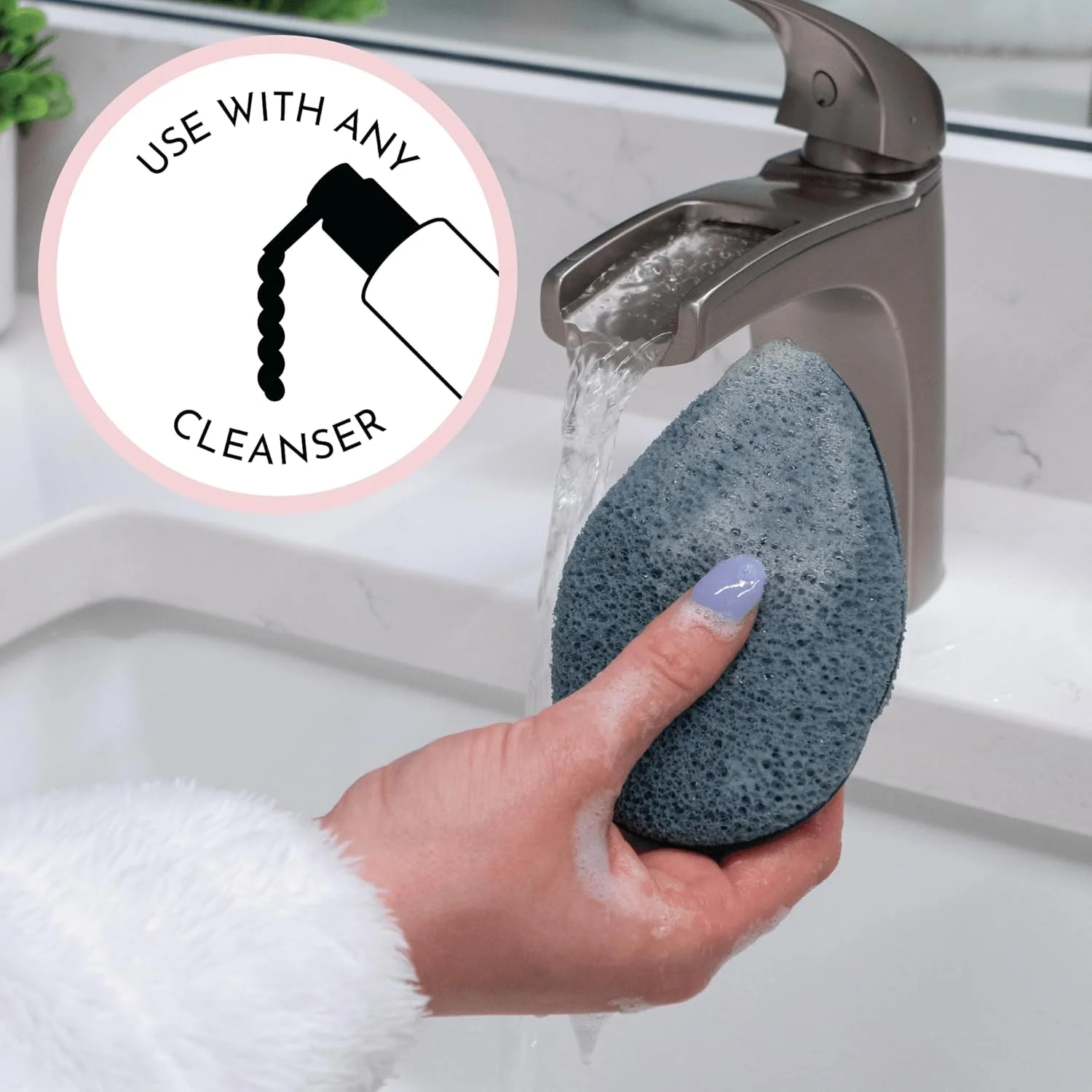 اسفنج های لایه بردار ملایم صورت S&T INC.، پاک کننده آرایش و شوینده قابل استفاده مجدد، آبی و صورتی، 2 عددی اسفنج های لایه بردار ملایم صورت S&T INC.، پاک کننده آرایش و شوینده قابل استفاده مجدد، آبی و صورتی، 2 عددی