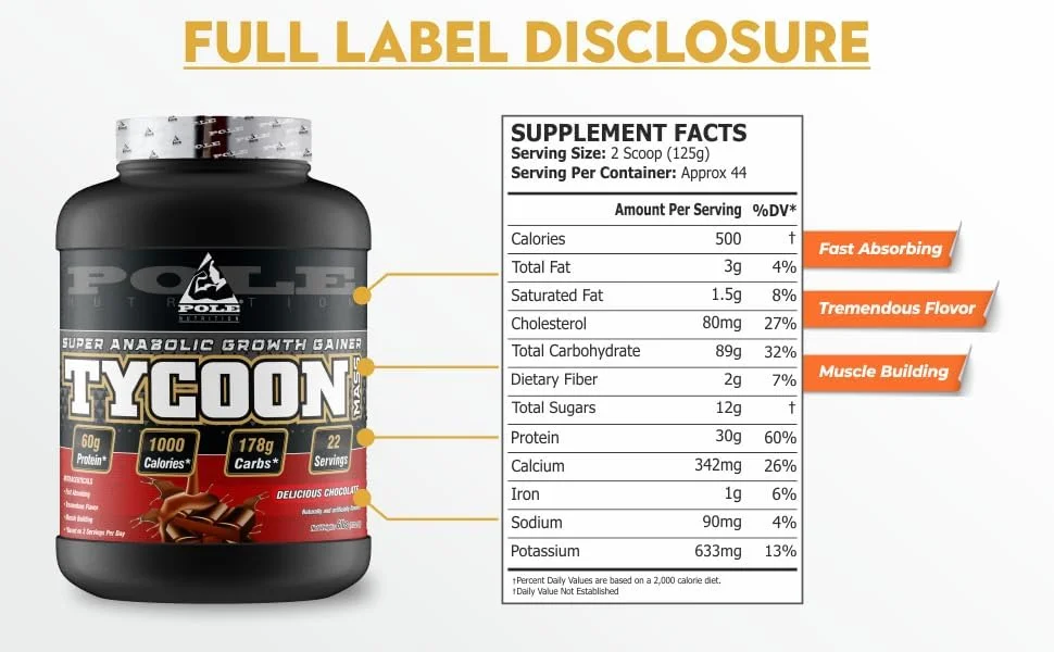 مکمل افزایش وزن Pole Nutrition TYCOON، ۶ پوند (شکلات خوشمزه) مکمل افزایش وزن Pole Nutrition TYCOON، ۶ پوند (شکلات خوشمزه)