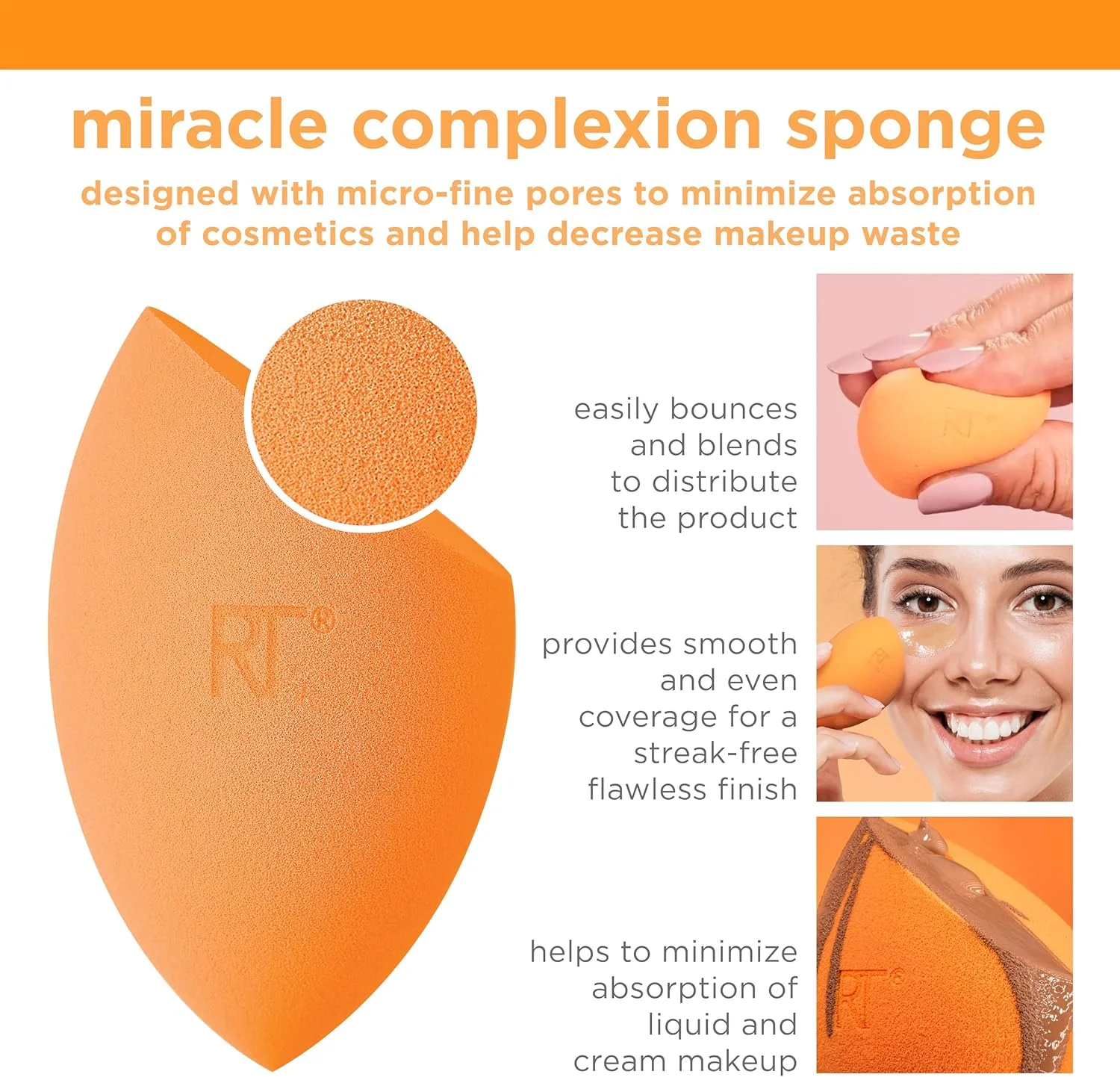 اسفنج آرایشی ریل تکنیک مدل Miracle Complexion بسته 2 عددی