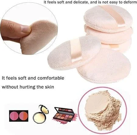 پد پودر برای پودر فیکس و بدن - پد پودری مخملی فوق العاده نرم و بزرگ برای صورت، بدن و پودر بچه - پوشش صاف و یکنواخت برای تثبیت آرایش و کنترل چربی - 4 عدد، سفید، گرد پد پودر برای پودر فیکس و بدن - پد پودری مخملی فوق العاده نرم و بزرگ برای صورت، بدن و پودر بچه - پوشش صاف و یکنواخت برای تثبیت آرایش و کنترل چربی - 4 عدد، سفید، گرد