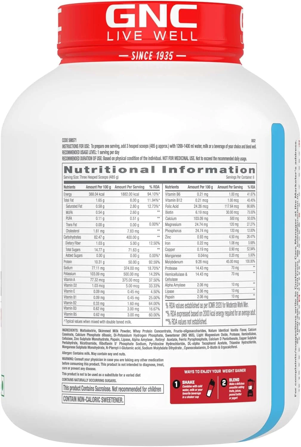 GNC Pro Performance افزایش دهنده وزن و شیکر مشکی (دابل شکلات، 3 کیلوگرم با شیکر) GNC Pro Performance افزایش دهنده وزن و شیکر مشکی (دابل شکلات، 3 کیلوگرم با شیکر)