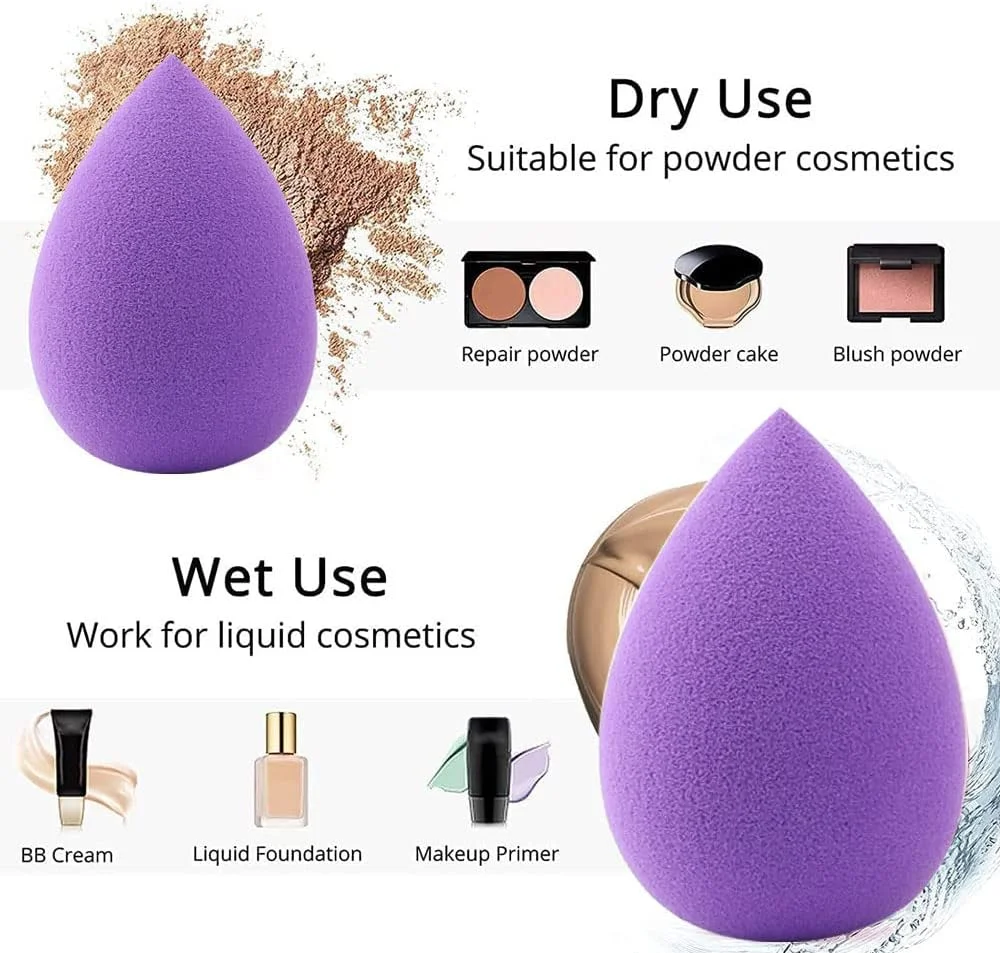 مجموعه 6 عددی اسفنج آرایشی ORiTi، اسفنج زیبایی برای ترکیب کرم پودر، مناسب برای محصولات مایع، کرمی و پودری، اسفنج های آرایشی چند رنگ برای استفاده خشک و مرطوب، رنگ تصادفی