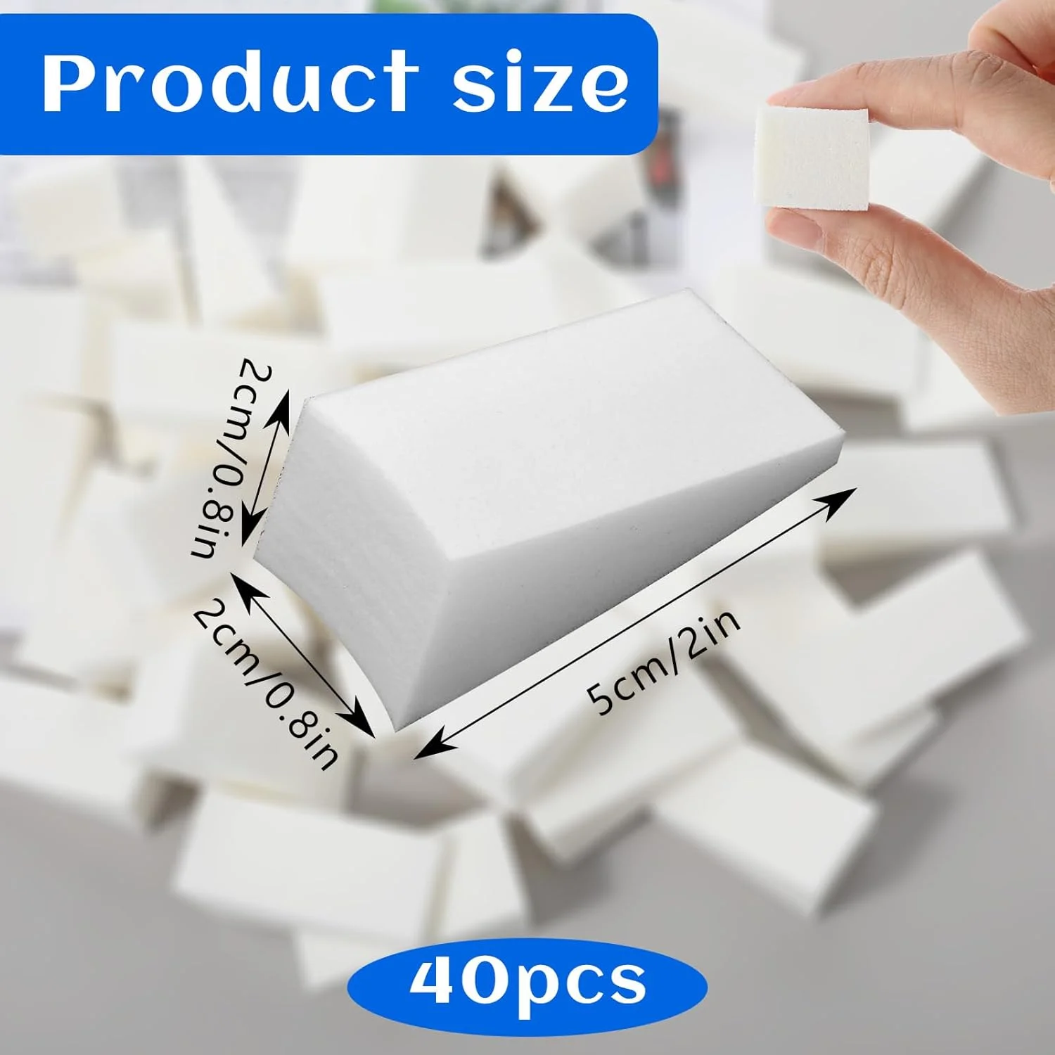 پد اسفنجی مثلثی آمبره ناخن 40 عددی، اسفنج نرم طراحی ناخن برای آمبره، اسفنج های آرایشی مثلثی مرطوب و خشک، برای فونداسیون رژگونه سایه چشم و محو کردن رنگ لاک، ابزار هنری DIY ناخن (سفید)