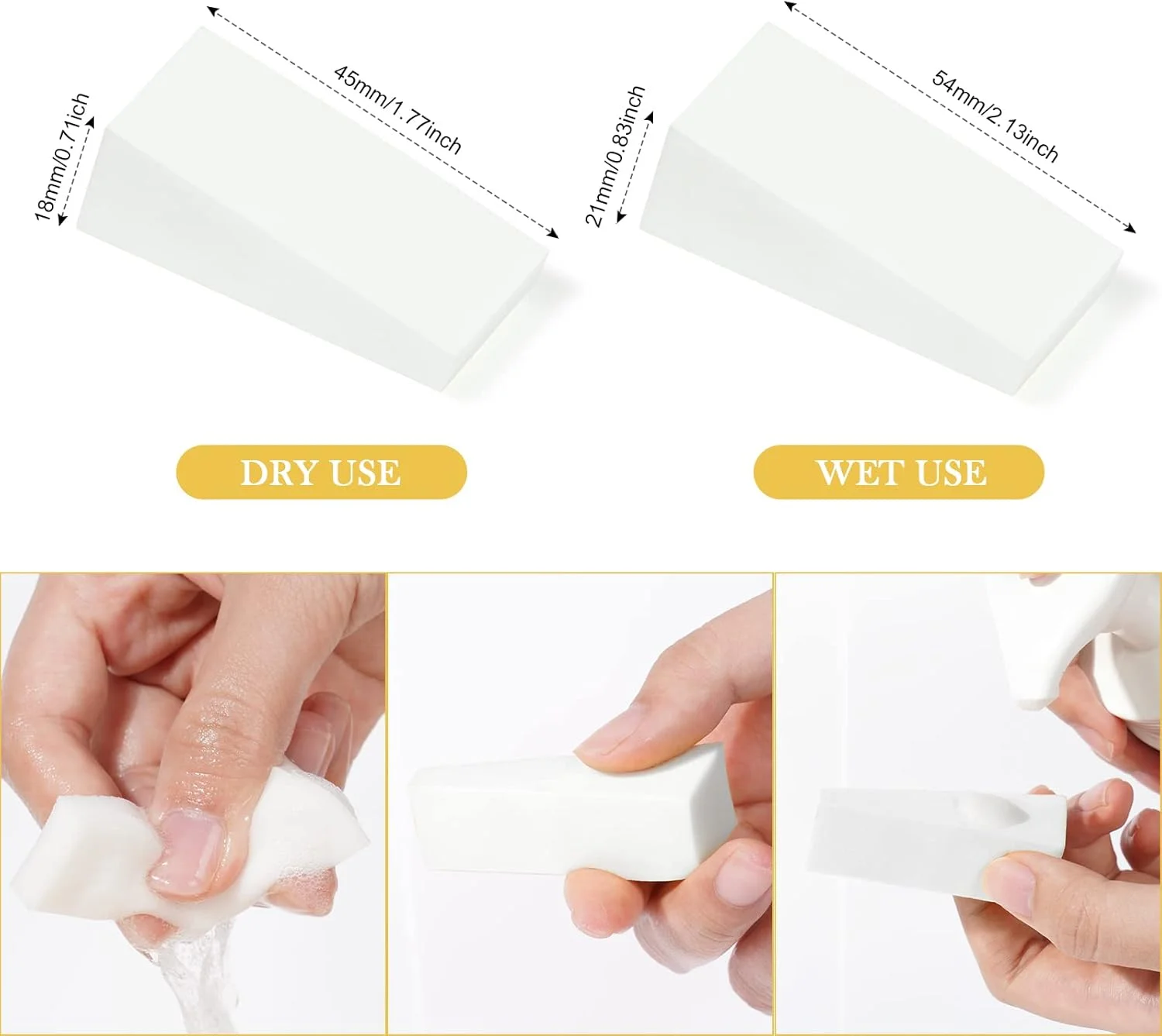 مجموعه 48 عددی اسفنج آرایشی AUAUY، اسفنج های آرایشی بدون لاتکس، اسفنج کوچک و قابل استفاده مجدد برای آرایش، مناسب برای کرم پودر مایع، پودر، ضد آفتاب و کرم (سفید)