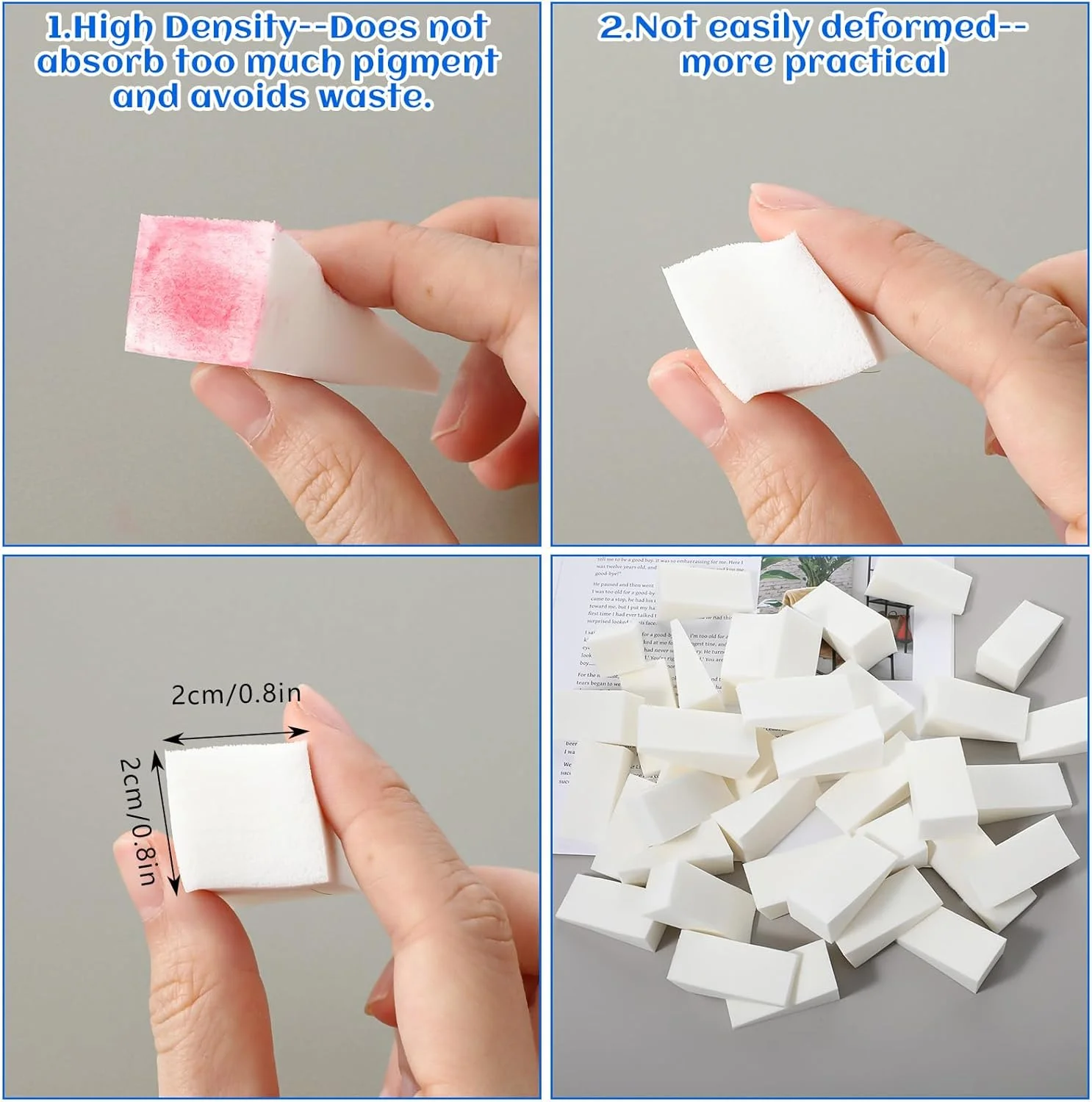 پد اسفنجی مثلثی آمبره ناخن 40 عددی، اسفنج نرم طراحی ناخن برای آمبره، اسفنج های آرایشی مثلثی مرطوب و خشک، برای فونداسیون رژگونه سایه چشم و محو کردن رنگ لاک، ابزار هنری DIY ناخن (سفید)