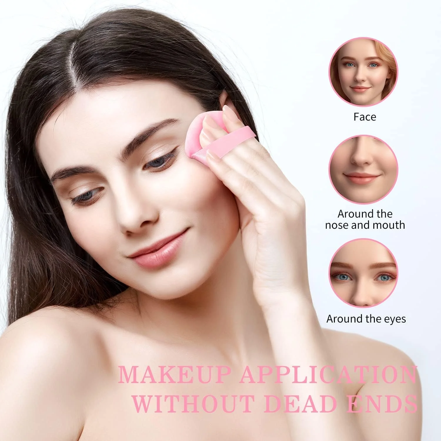 پدهای پودر مثلثی Alephio، 2 عدد، پد آرایشی مخملی نرم برای پودر صورت، مناسب پودر فیکس، پودر معدنی، اسفنج آرایشی، مناسب استفاده مرطوب و خشک، برای تنظیم آرایش (صورتی)