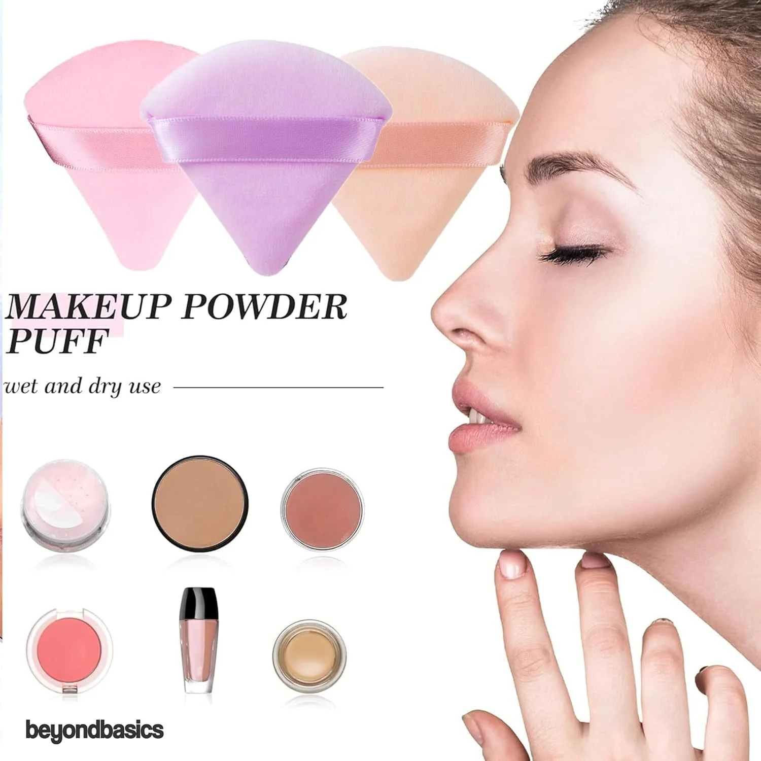 پدهای آرایشی مثلثی Beyond Basics، پودر پاف، اسفنج آرایشی پنبه ای نرم، اسفنج پودر صورت قابل استفاده مجدد با بند برای پودر فیکس، صورتی، صورتی روشن و بنفش. (بسته 3 عددی) پدهای آرایشی مثلثی Beyond Basics، پودر پاف، اسفنج آرایشی پنبه ای نرم، اسفنج پودر صورت قابل استفاده مجدد با بند برای پودر فیکس، صورتی، صورتی روشن و بنفش. (بسته 3 عددی)