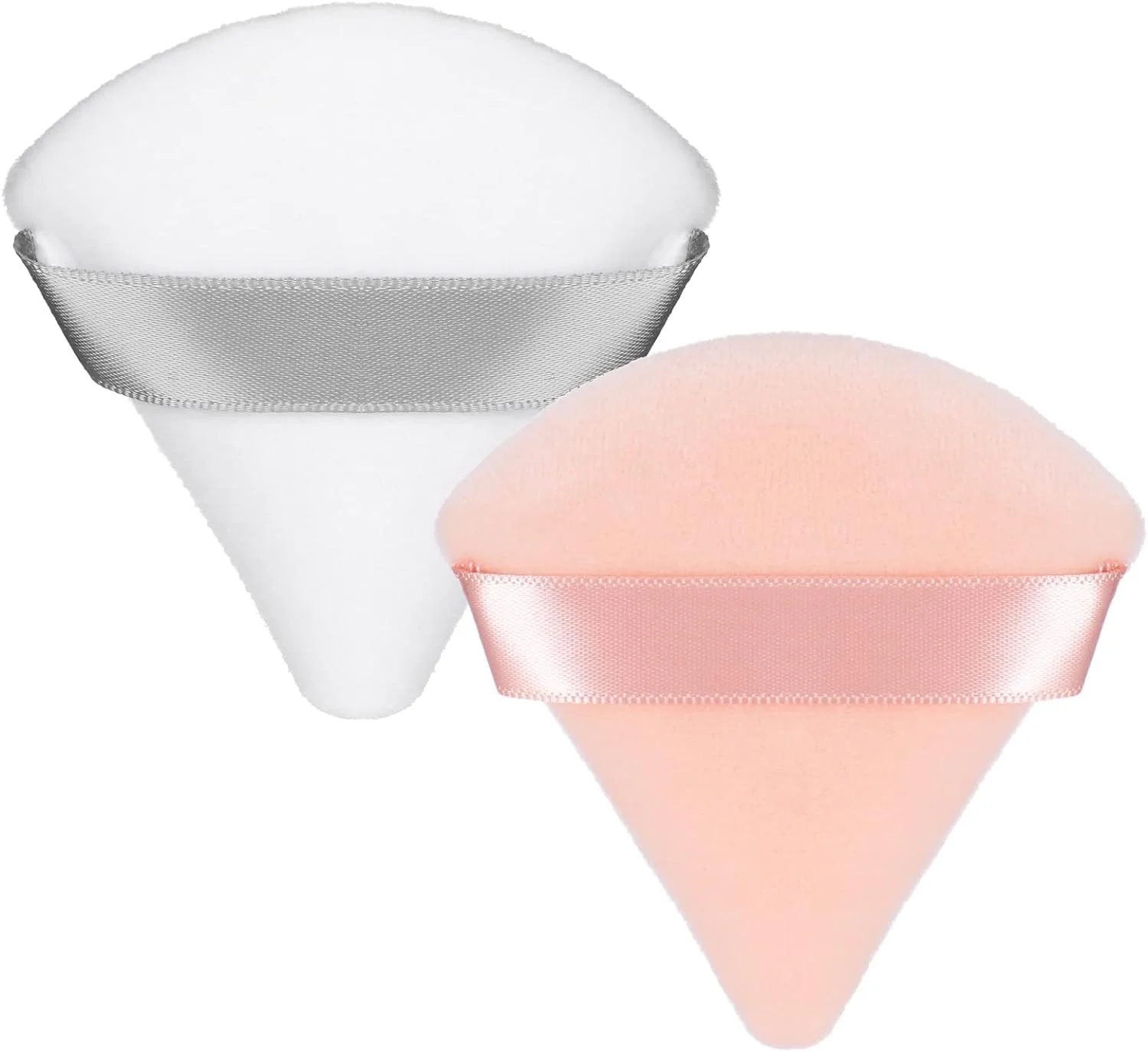 2 عدد پد مثلثی پودر، پد پودر، پد آرایشی، اسفنج پودر پنبه ای، اسفنج های مثلثی قابل استفاده مجدد با بند، برای پودر فیکس، لوازم آرایشی، کرم پودر، آرایش مرطوب و خشک (سفید، رنگ بدن)