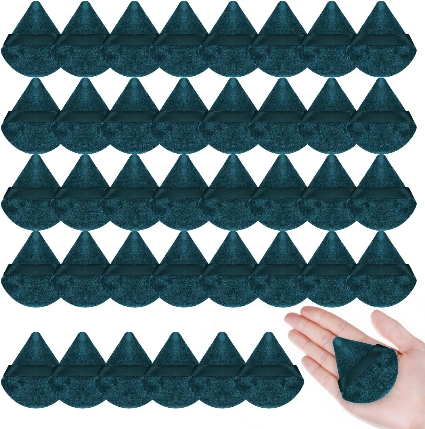 پدهای مثلثی آرایشی نرم و لطیف برای صورت، 30 عددی، سبز مایل به سیاه