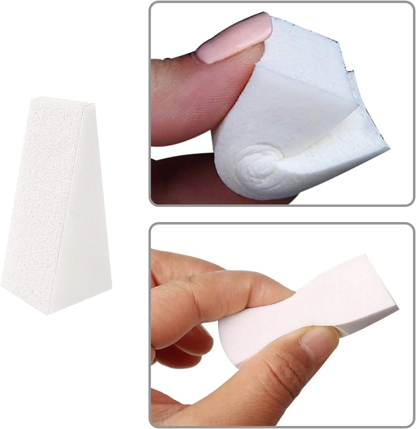 16 عدد اسفنج آرایشی ناخن، پدهای مثلثی شکل، ابزار آرایشی، اسفنج های آرایشی قابل استفاده مجدد، پدهای آرایشی مثلثی شکل برای دختران، زنان، ابزار آرایشی ناخن (سفید)