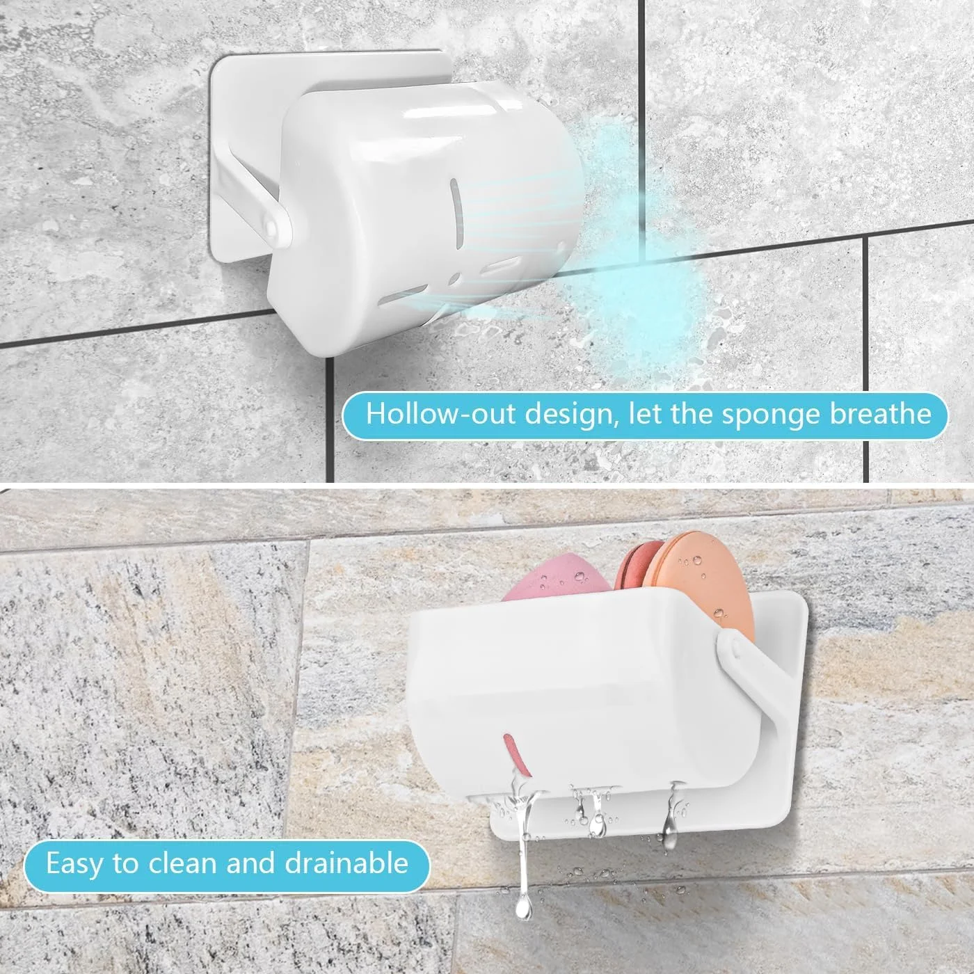 جا اسفنجی آرایشی NimbusNote، محفظه نگهدارنده اسفنج آرایشی با قابلیت چرخش 360 درجه، استند خشک کن پد آرایشی، جعبه محافظ پد تخم مرغی، مناسب برای میز آرایش و حمام (2 عدد) جا اسفنجی آرایشی NimbusNote، محفظه نگهدارنده اسفنج آرایشی با قابلیت چرخش 360 درجه، استند خشک کن پد آرایشی، جعبه محافظ پد تخم مرغی، مناسب برای میز آرایش و حمام (2 عدد)