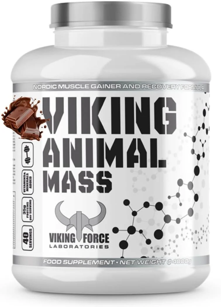 وایکینگ فورس Animal Mass - فرمول افزایش حجم عضلانی و ریکاوری با طعم شکلات، 4000 گرم، 40 سروینگ، افزایش و ریکاوری کامل