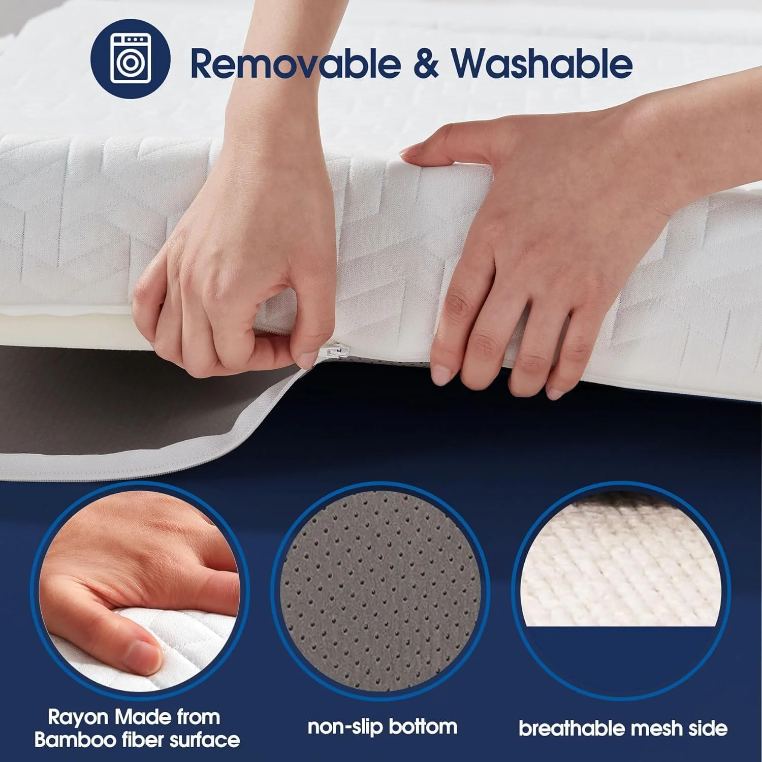 تشک سه تاشو 4 اینچی Home Mart سایز کامل با کیف نگهداری، تشک فوم حافظه دار تاشو تخت مهمان قابل حمل با روکش قابل جابجایی (تک نفره: 190.5 سانتی متر × 63.5 سانتی متر × 10.16 سانتی متر) تشک سه تاشو 4 اینچی Home Mart سایز کامل با کیف نگهداری، تشک فوم حافظه دار تاشو تخت مهمان قابل حمل با روکش قابل جابجایی (تک نفره: 190.5 سانتی متر × 63.5 سانتی متر × 10.16 سانتی متر)