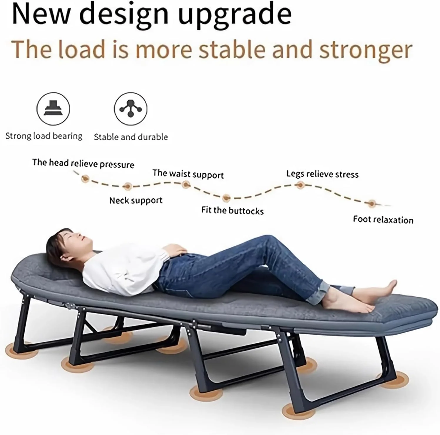 GGEROU Folding Camping Cot & Lounge Chair, 6 Positions Adjustable Sleeping Cots with Mattress, Pillow, Comfortable Camping Cot Bed, Chaise Lounge Cot Bed for Office, Patio, Beach & Family Camping GGEROU Folding Camping Cot & Lounge Chair, 6 Positions Adjustable Sleeping Cots with Mattress, Pillow, Comfortable Camping Cot Bed, Chaise Lounge Cot Bed for Office, Patio, Beach & Family Camping