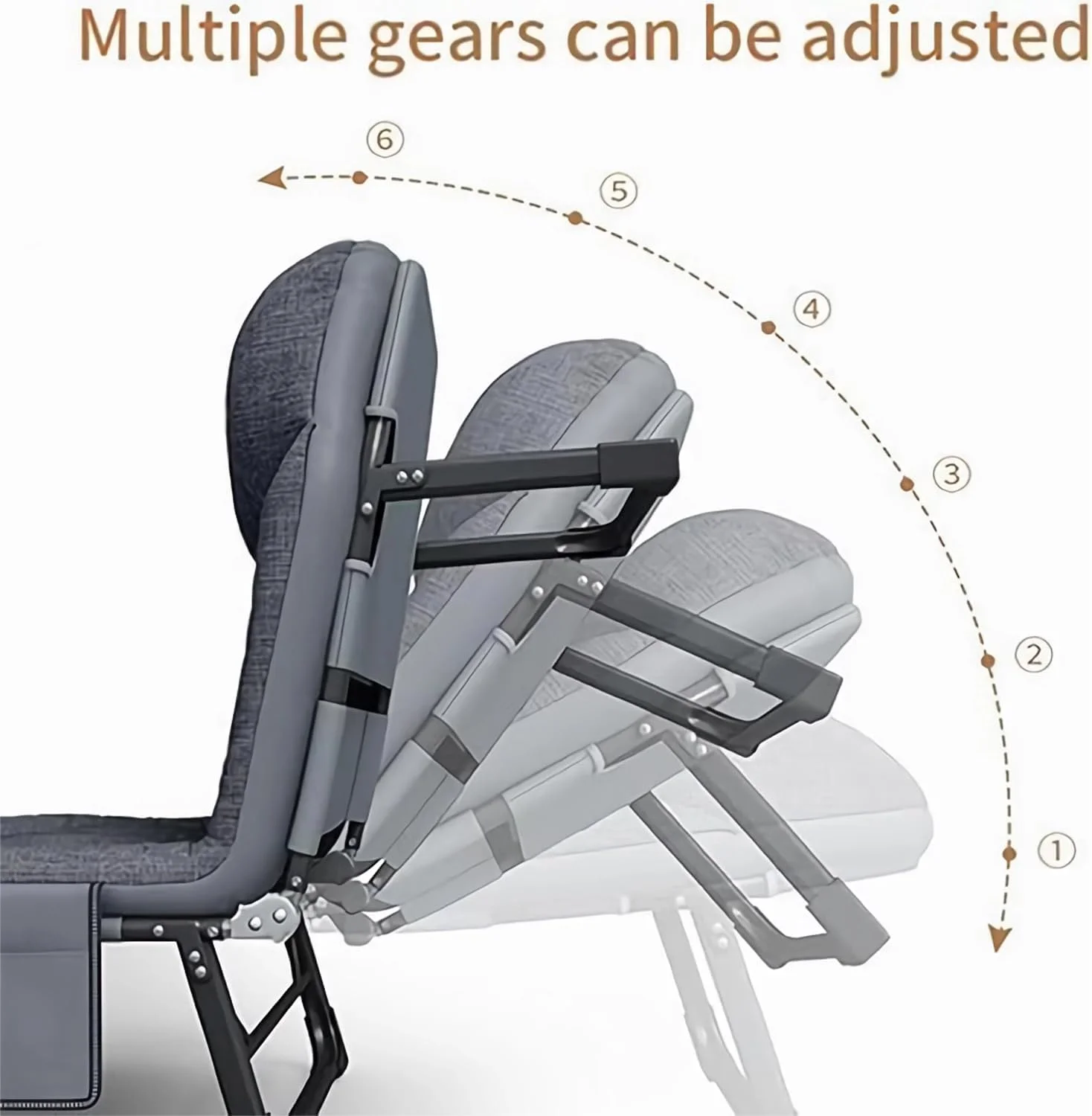 GGEROU Folding Camping Cot & Lounge Chair, 6 Positions Adjustable Sleeping Cots with Mattress, Pillow, Comfortable Camping Cot Bed, Chaise Lounge Cot Bed for Office, Patio, Beach & Family Camping GGEROU Folding Camping Cot & Lounge Chair, 6 Positions Adjustable Sleeping Cots with Mattress, Pillow, Comfortable Camping Cot Bed, Chaise Lounge Cot Bed for Office, Patio, Beach & Family Camping