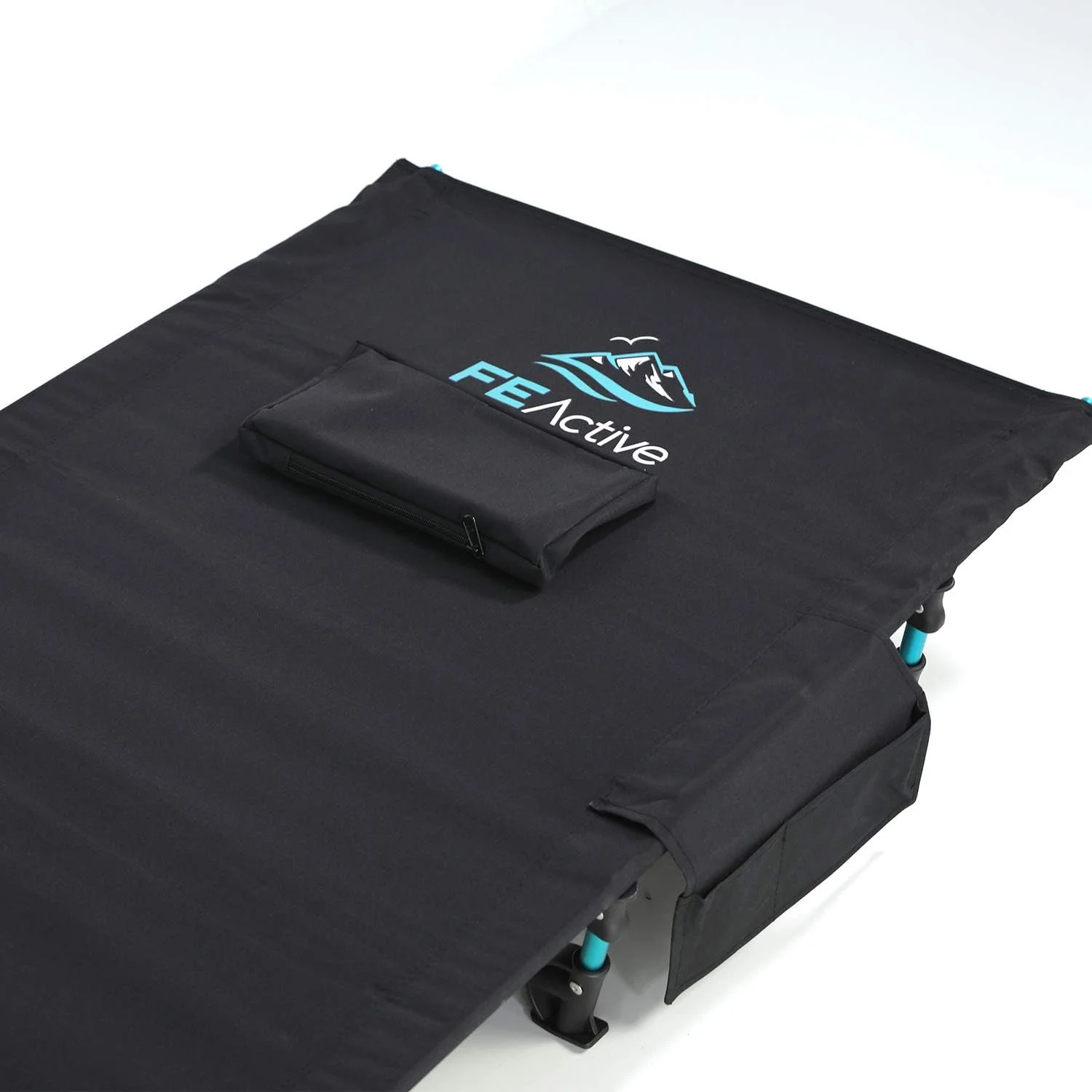 FE Active - Compact folding bed made of full aluminium, ultra-light, comfortable for sleeping, portable camping bed for camping, hiking, trekking, backpacking, designed in California