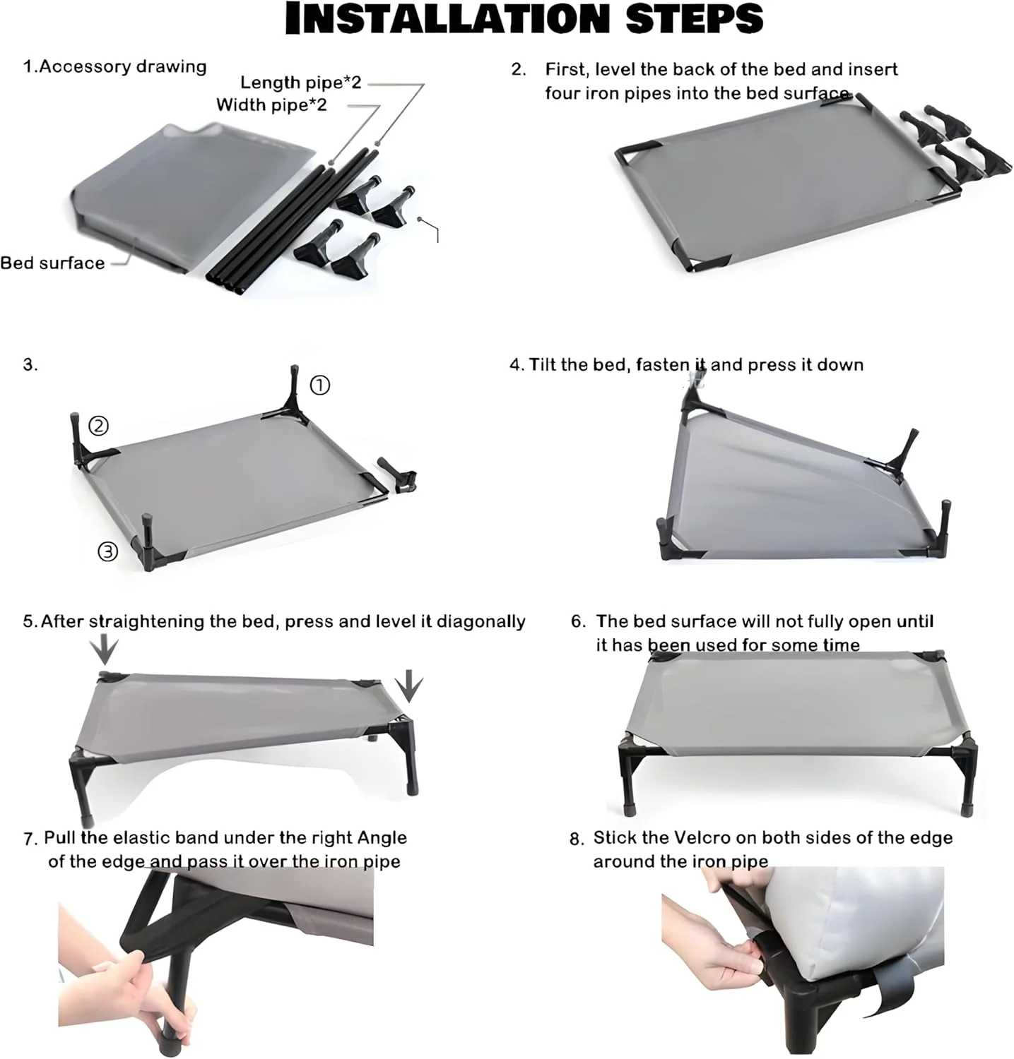 تخت خواب خنک کننده مرتفع سگ برای سگ های کوچک و متوسط - تخت حیوانات خانگی ضد آب و بادوام با توری تنفسی، پشتیبانی ارتوپدی - تخت خواب قابل حمل در فضای باز برای جعبه ها، کمپینگ، مسافرت، استفاده در فضای داخلی