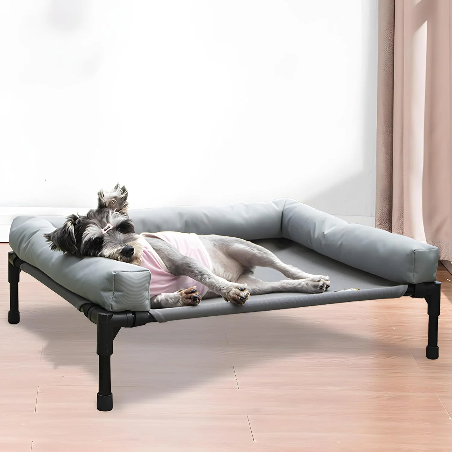 تخت خواب خنک کننده مرتفع سگ برای سگ های کوچک و متوسط - تخت حیوانات خانگی ضد آب و بادوام با توری تنفسی، پشتیبانی ارتوپدی - تخت خواب قابل حمل در فضای باز برای جعبه ها، کمپینگ، مسافرت، استفاده در فضای داخلی