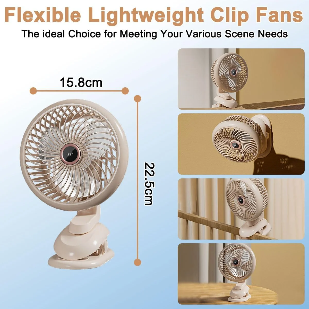 پنکه گیره ای 5 سرعته بی صدا USB با کنترل از راه دور و نمایشگر LED، گیره قوی، پنکه های کوچک قابل حمل 360 درجه قابل تنظیم با USB برای دفتر کار، ماشین، کنار تخت، مسافرت، اتاق خواب، کمپینگ، فضای باز پنکه گیره ای 5 سرعته بی صدا USB با کنترل از راه دور و نمایشگر LED، گیره قوی، پنکه های کوچک قابل حمل 360 درجه قابل تنظیم با USB برای دفتر کار، ماشین، کنار تخت، مسافرت، اتاق خواب، کمپینگ، فضای باز