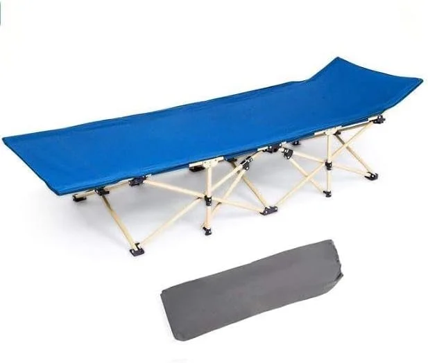 تخت تاشو کمپینگ، پایدار، قابل حمل، تاشو، مناسب فضای باز و داخل خانه به همراه کیف