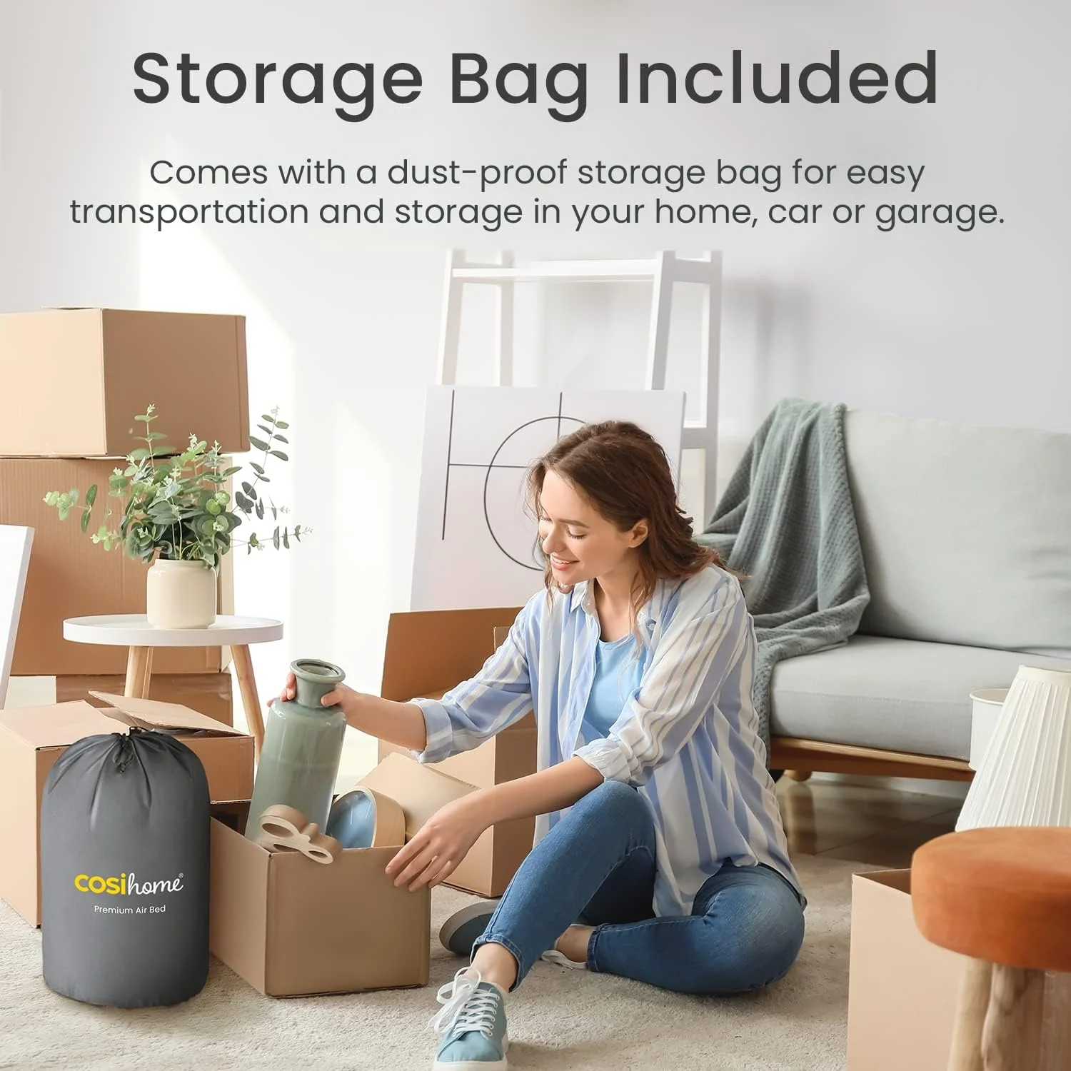 Cosi Home King Sized Air Bed - Premium King Inflatable Mattress With a Built-in Electric Pump, Integrated Raised Pillow and Storage Bag Cosi Home King Sized Air Bed - Premium King Inflatable Mattress With a Built-in Electric Pump, Integrated Raised Pillow and Storage Bag