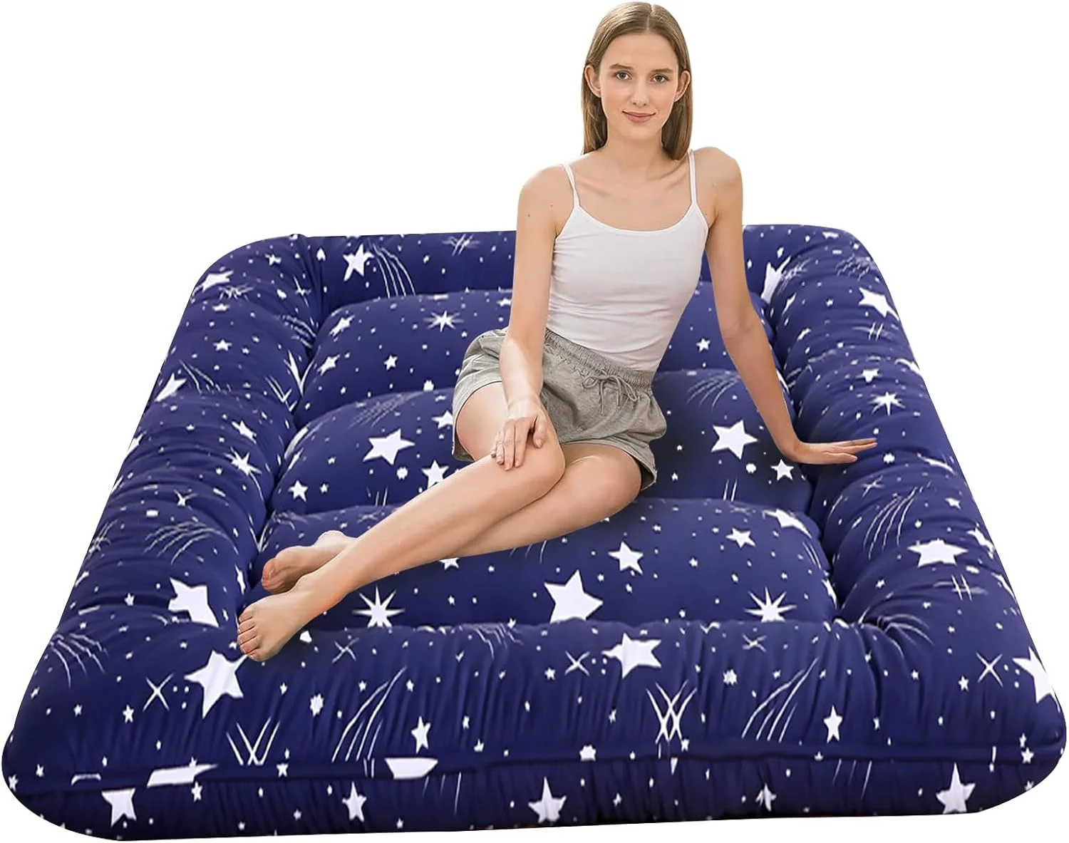 تشک فوتون تاتامی ژاپنی Beauenty، تشک تاشو لحافی، پد خواب ضخیم، تخت مهمان قابل حمل، 120 * 200 سانتی متر مشکی (استایل 4)