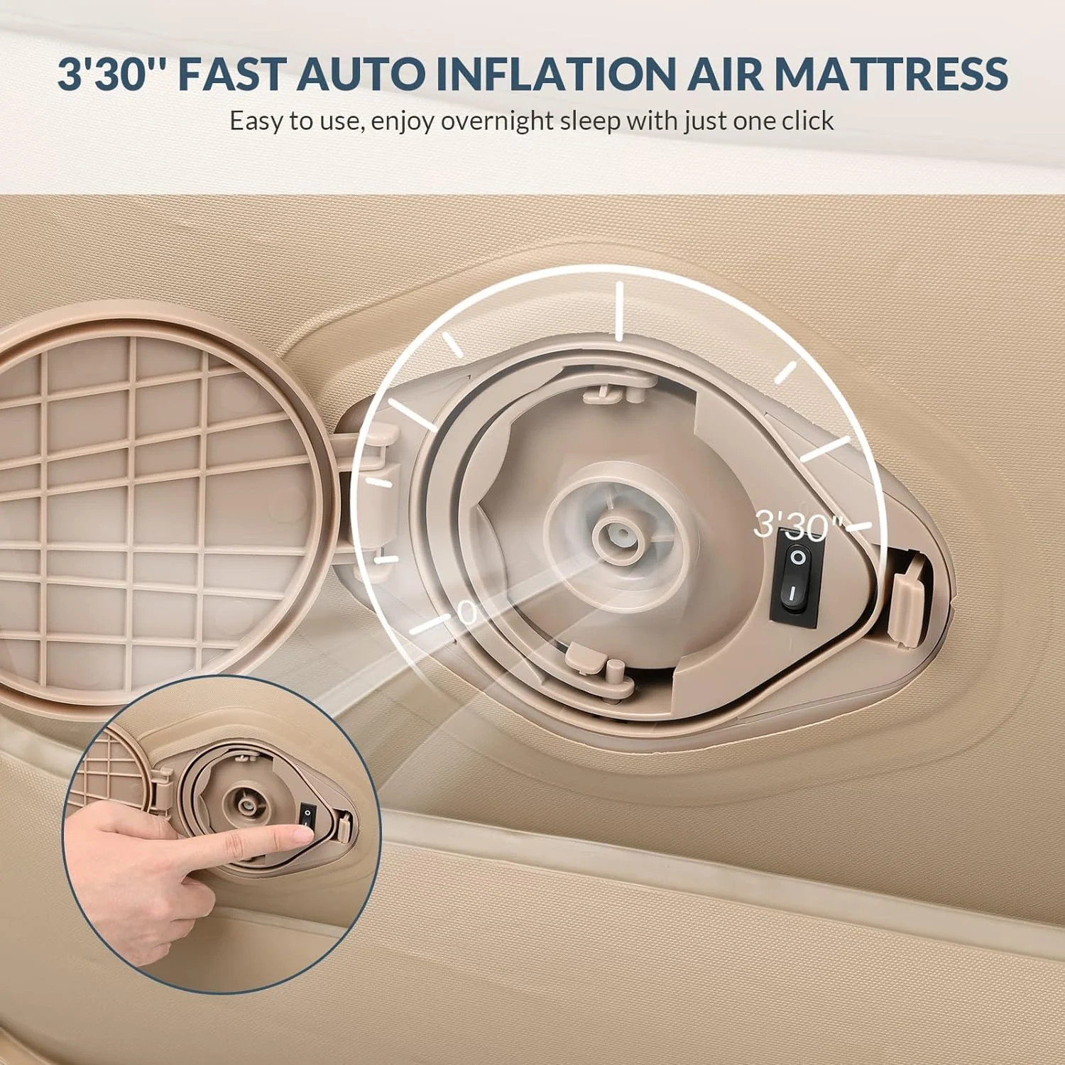 تشک بادی یک نفره بستریپ با پمپ داخلی قابل شارژ، تخت بادی 40 سانتی متری با قابلیت باد شدن خودکار برای کمپینگ، منزل و مهمان