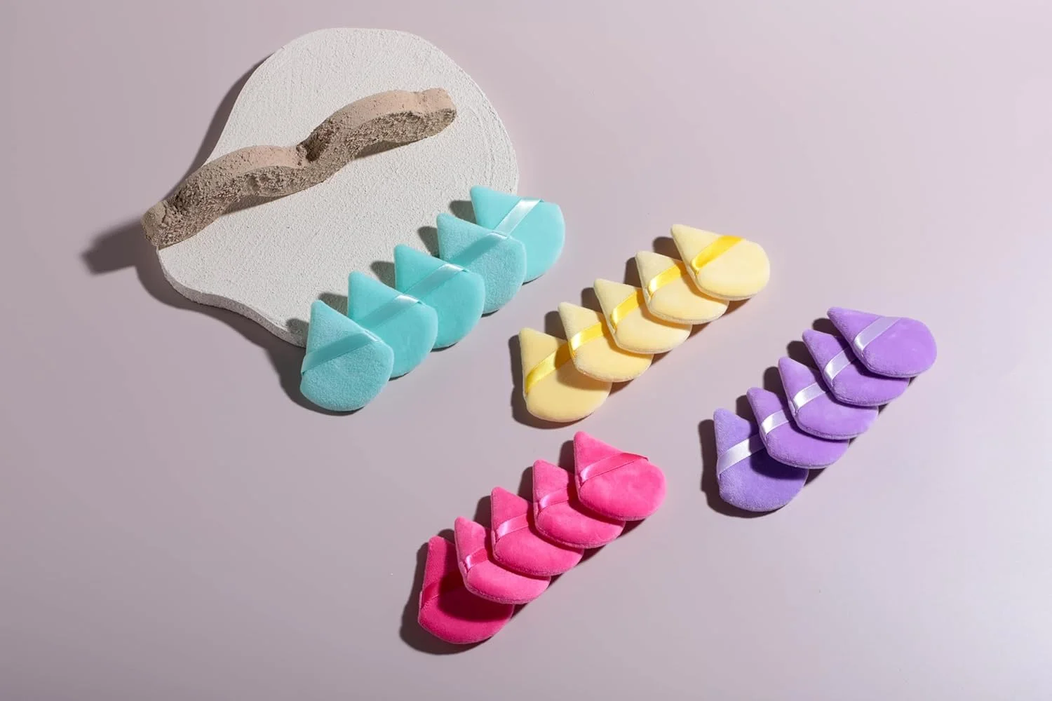 ست اسفنج آرایشی BS-MALL، 20 عدد - پدهای مثلثی فوق العاده نرم و قابل حمل برای استفاده روزانه و آرایش بی نقص (چند رنگ)